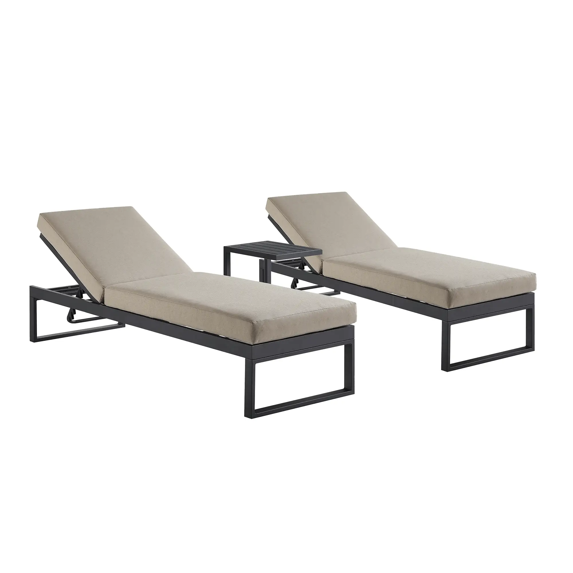 Albany Aluminium Sun Lounger and Side Table Set, Taupe - Image 3