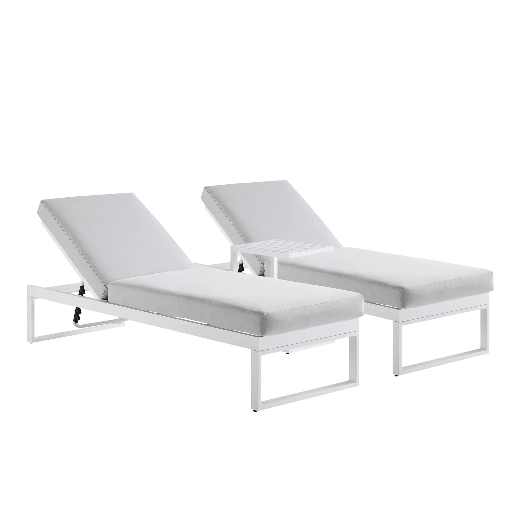 Albany Aluminium Sun Lounger and Side Table Set, White - Image 3