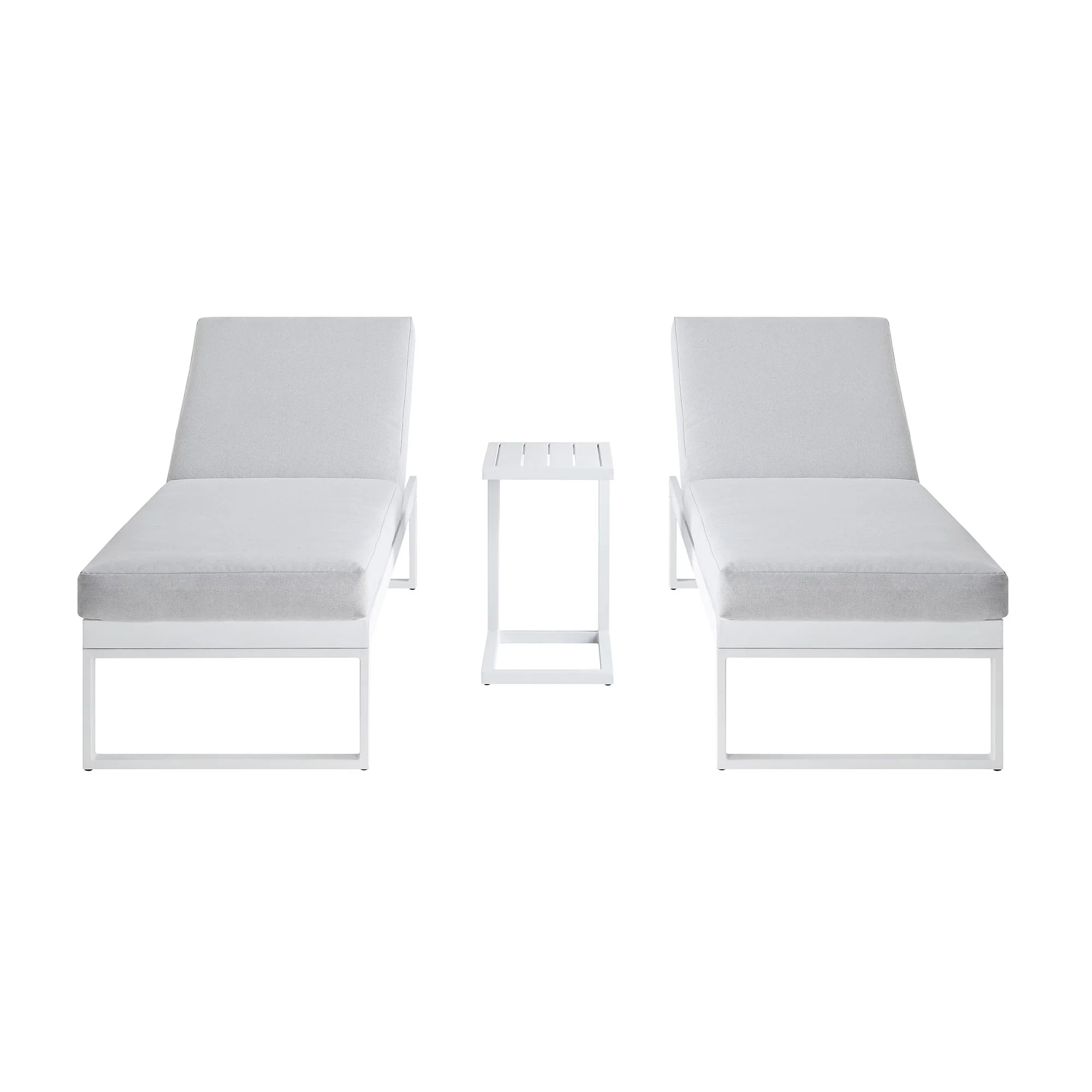 Albany Aluminium Sun Lounger and Side Table Set, White - Image 6