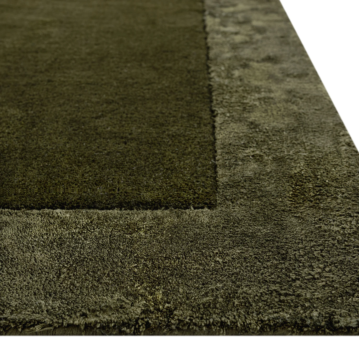 Albi Moss Green Hand Tufted Wool & Viscose Rug - Image 6