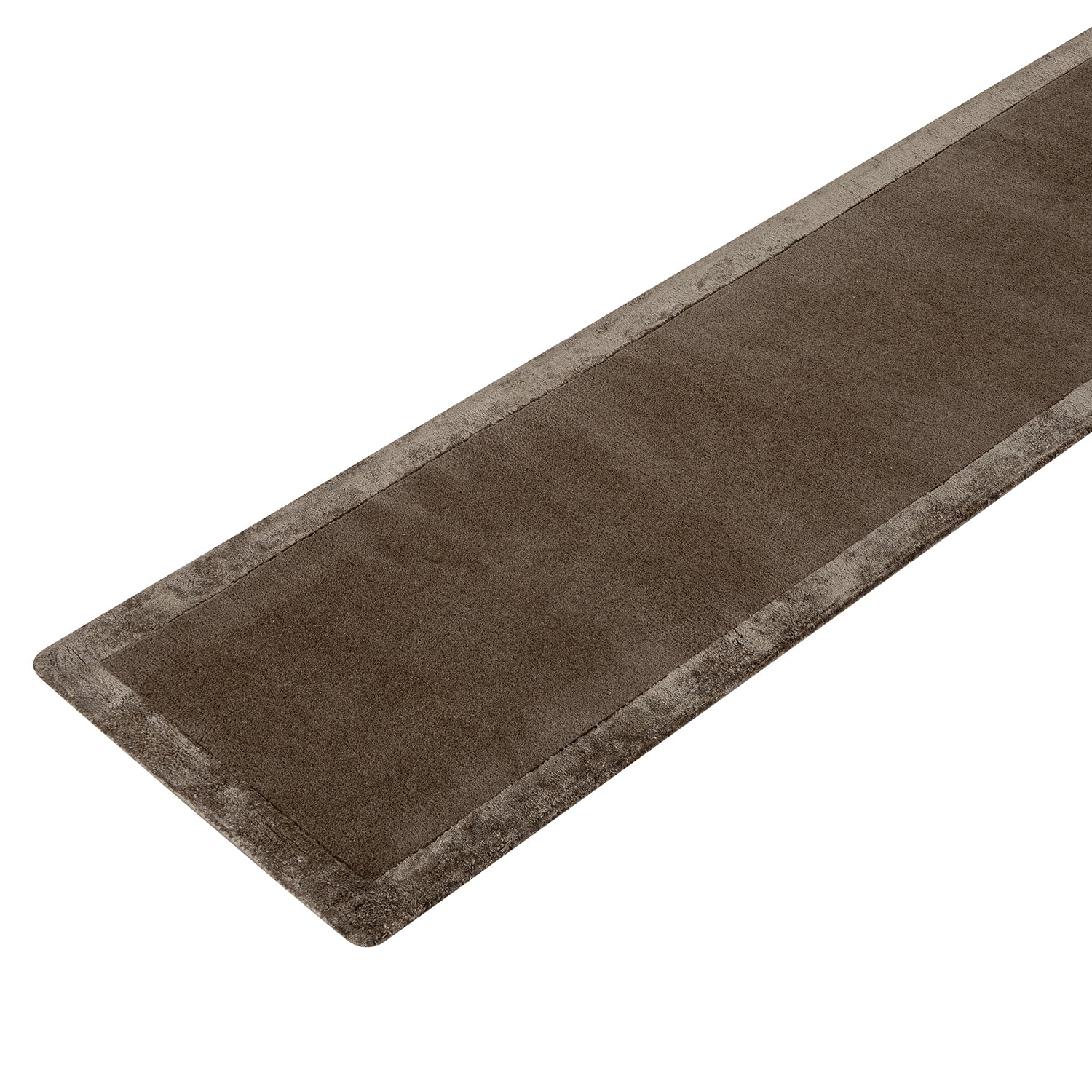 Albi Taupe Hand Tufted Wool & Viscose Runner - Image 2