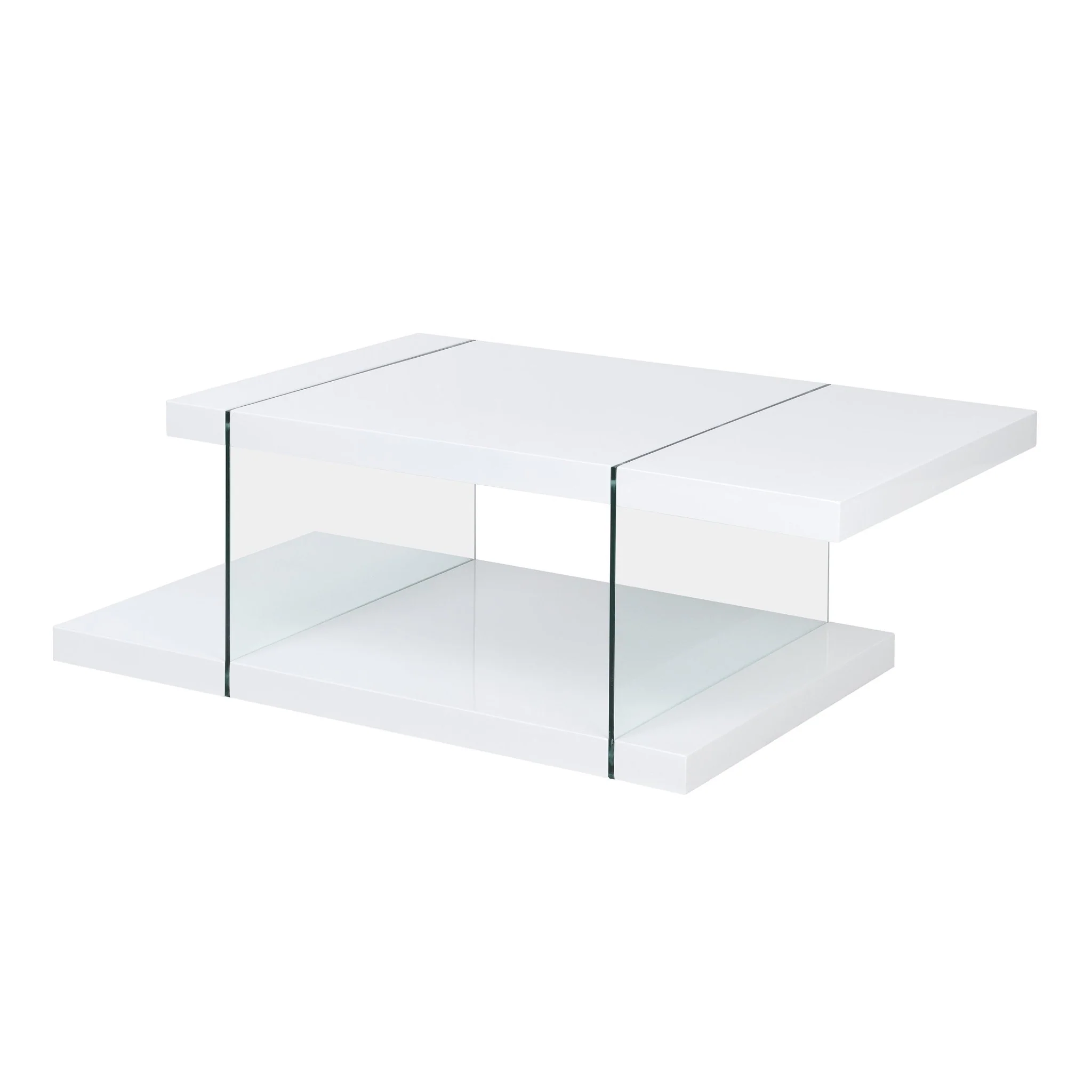 Albion White High Gloss and Glass Coffee Table - Image 3