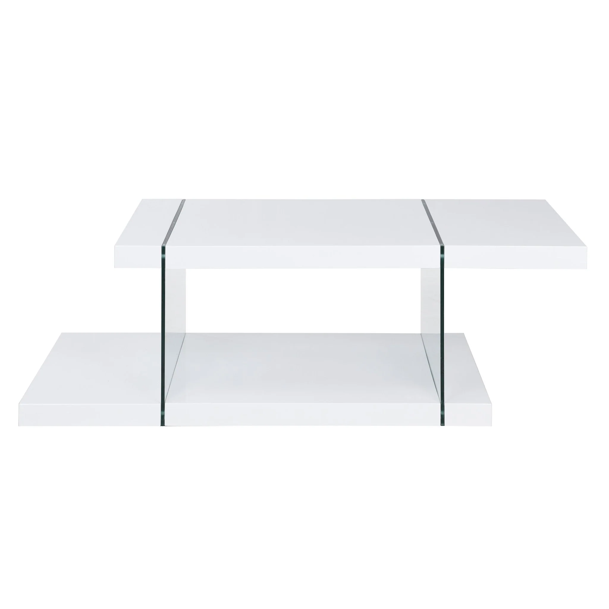 Albion White High Gloss and Glass Coffee Table - Image 4
