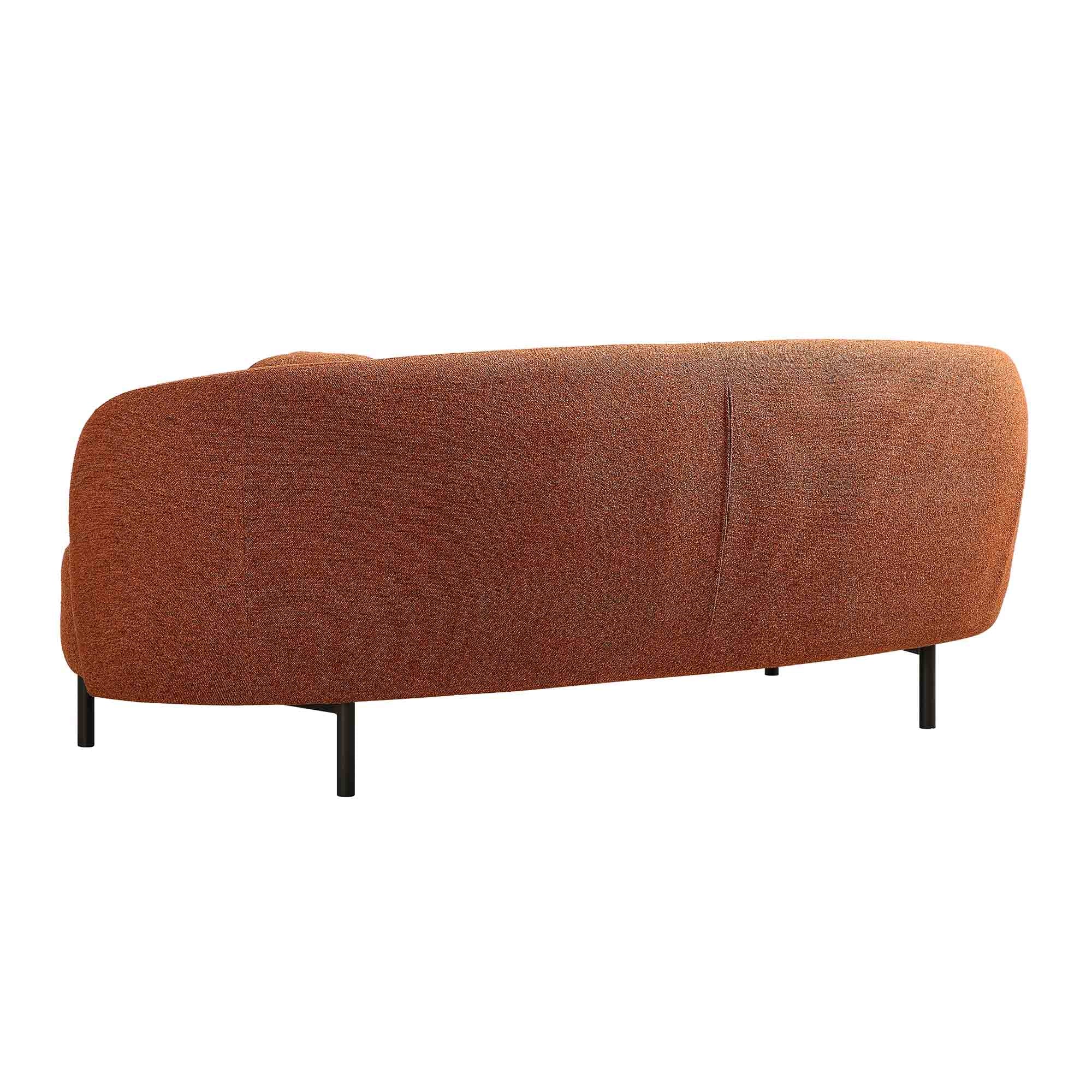 Amboise 3-Seater Curved Sofa with Ball Cushions, Brick Boucle - Image 12