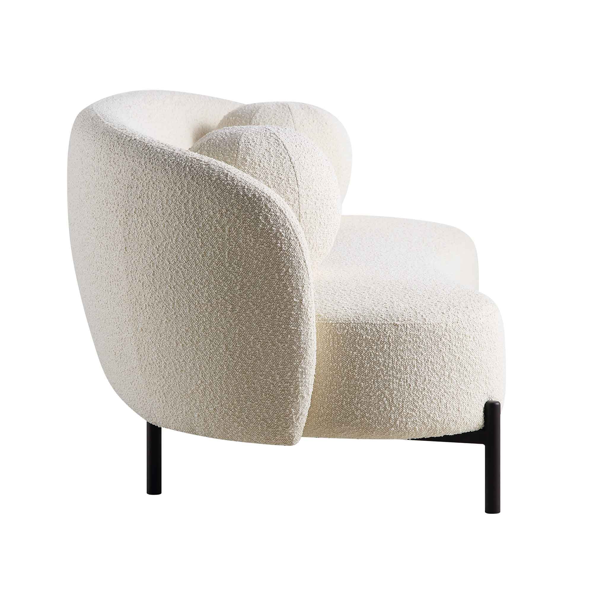 Amboise 3-Seater Curved Sofa with Ball Cushions, Ecru Boucle - Image 13
