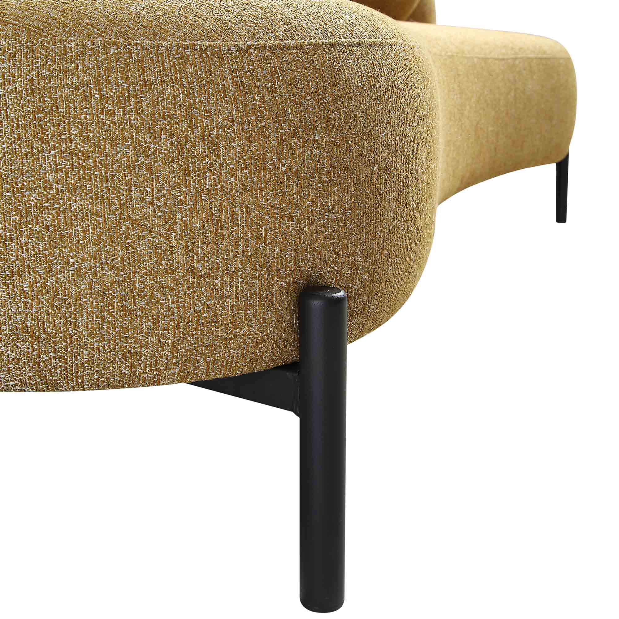 Amboise 3-Seater Curved Sofa with Ball Cushions, Marigold Textured Fabric - Image 14