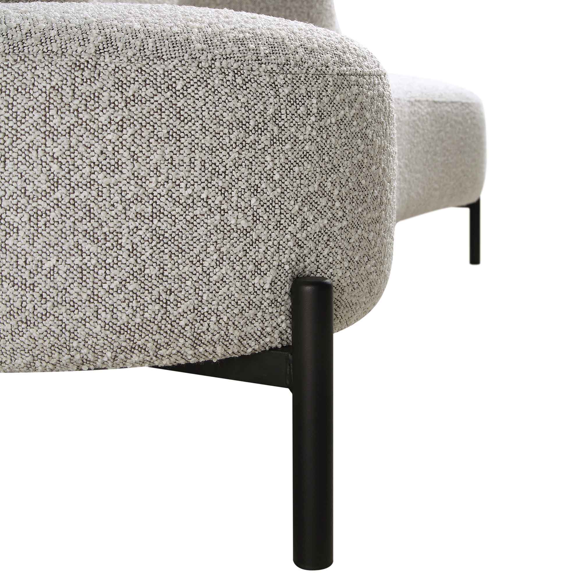 Amboise 3-Seater Curved Sofa with Ball Cushions, Mist Grey Boucle - Image 14