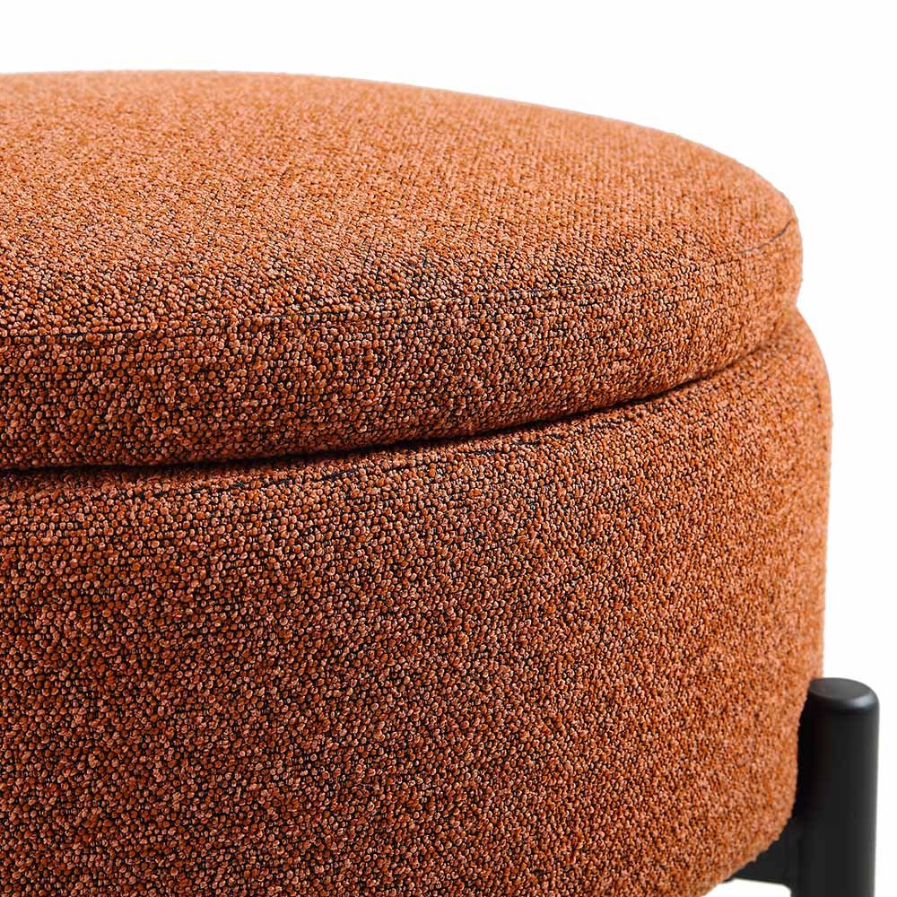 Amboise Round Storage Pouffe, Brick Boucle - Image 8