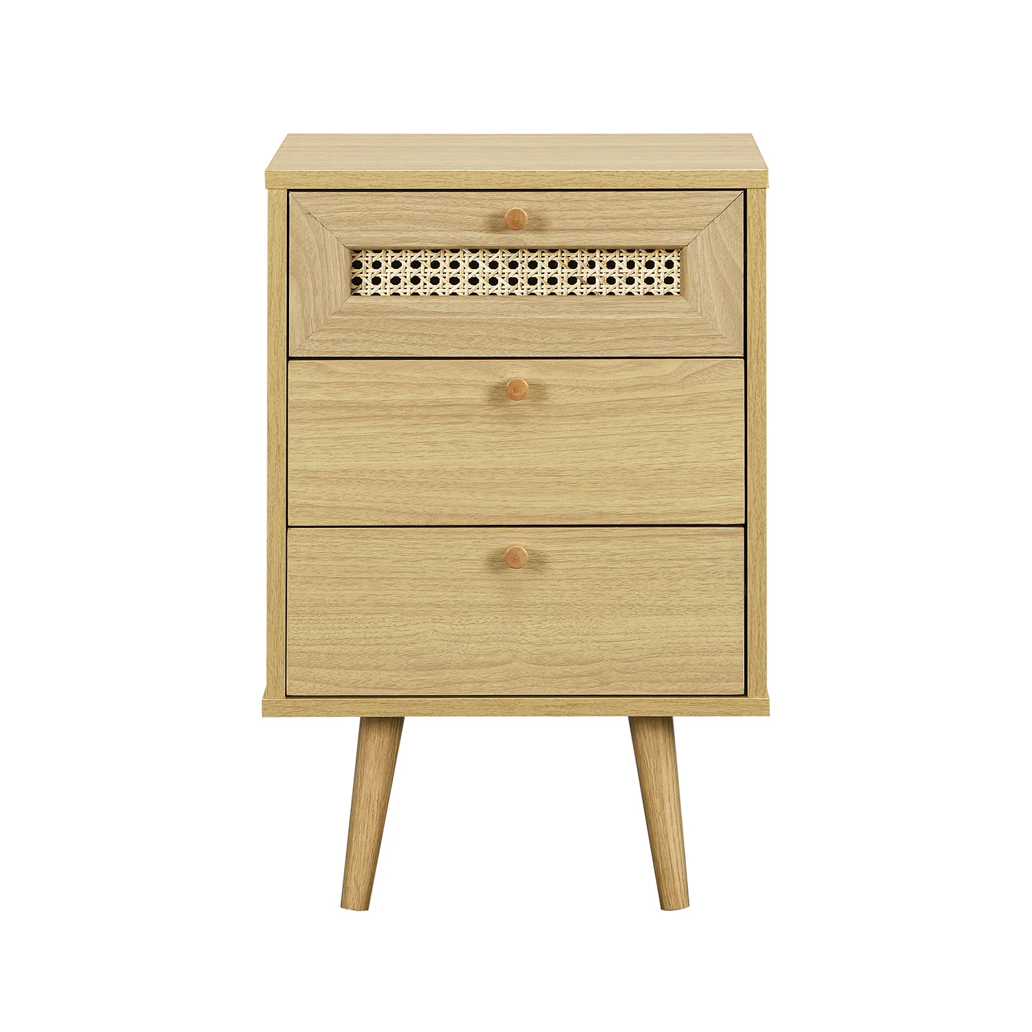 Anya Woven Rattan 3-Drawer Bedside Table in Natural Colour - Image 3