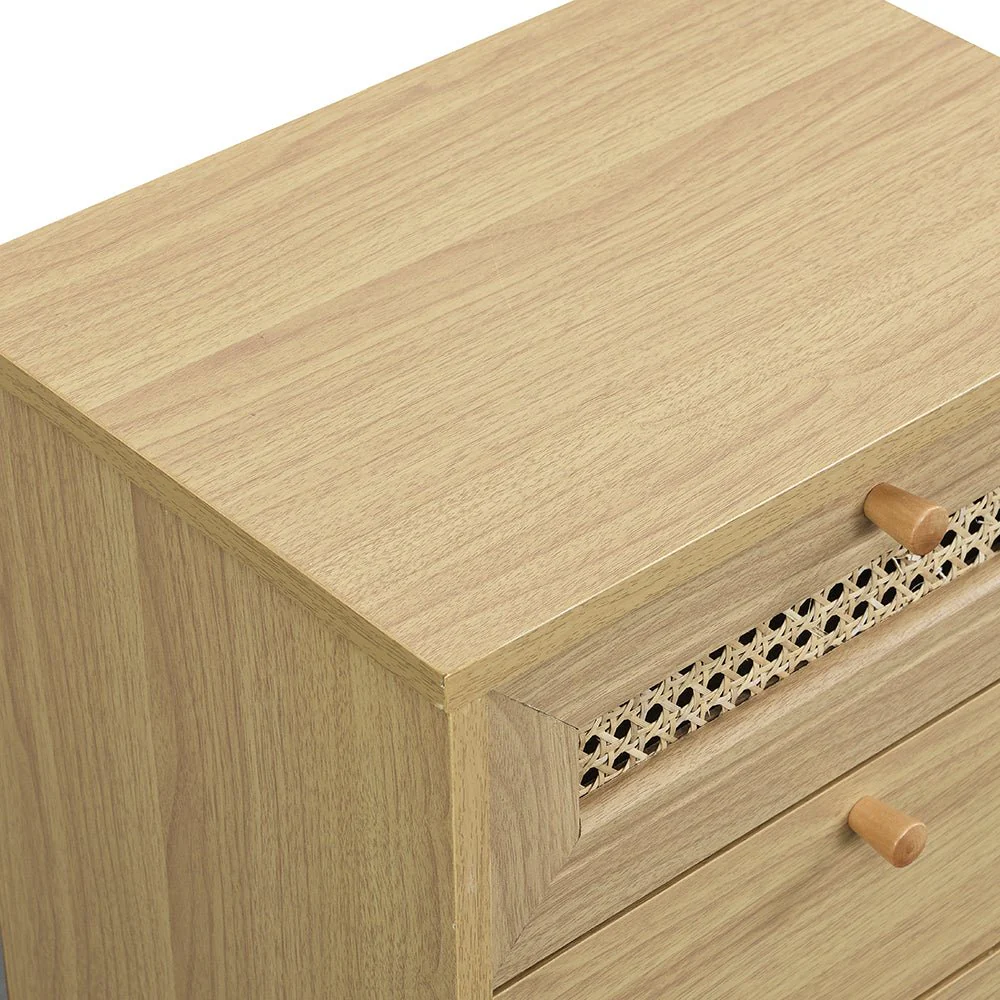 Anya Woven Rattan 3-Drawer Bedside Table in Natural Colour - Image 7