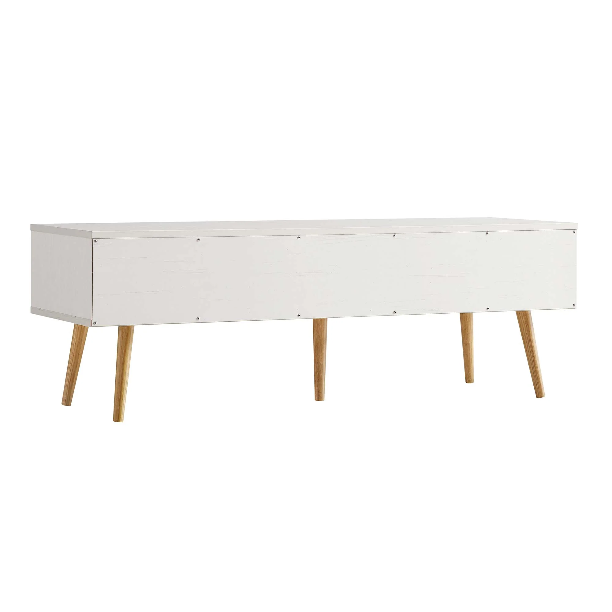 Anya Woven Rattan 3-Drawer TV Unit in White - Image 7
