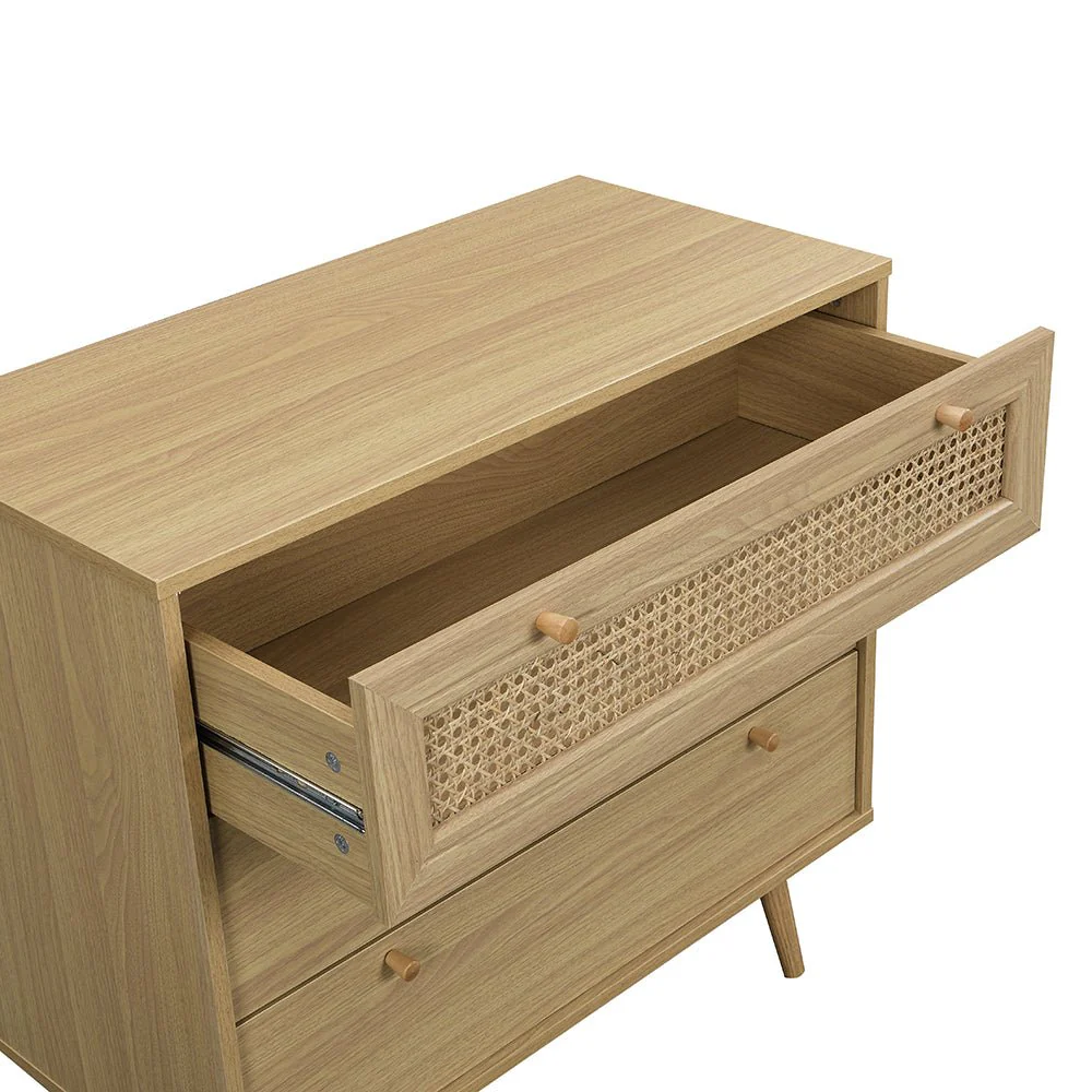 Anya Woven Rattan Chest of 3 Drawer in Natural Colour - Image 8