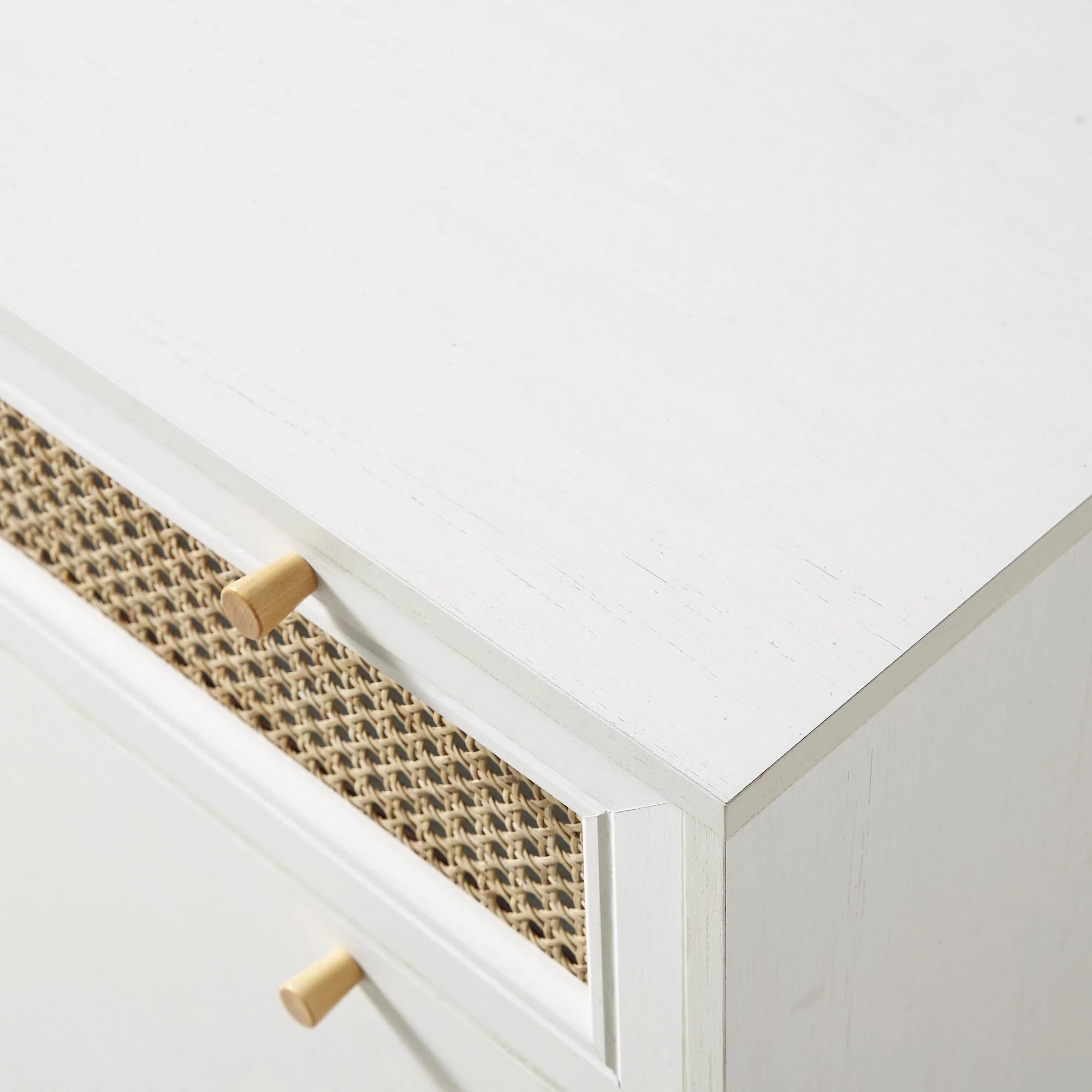 Anya Woven Rattan Chest of 3 Drawers in White - Image 10