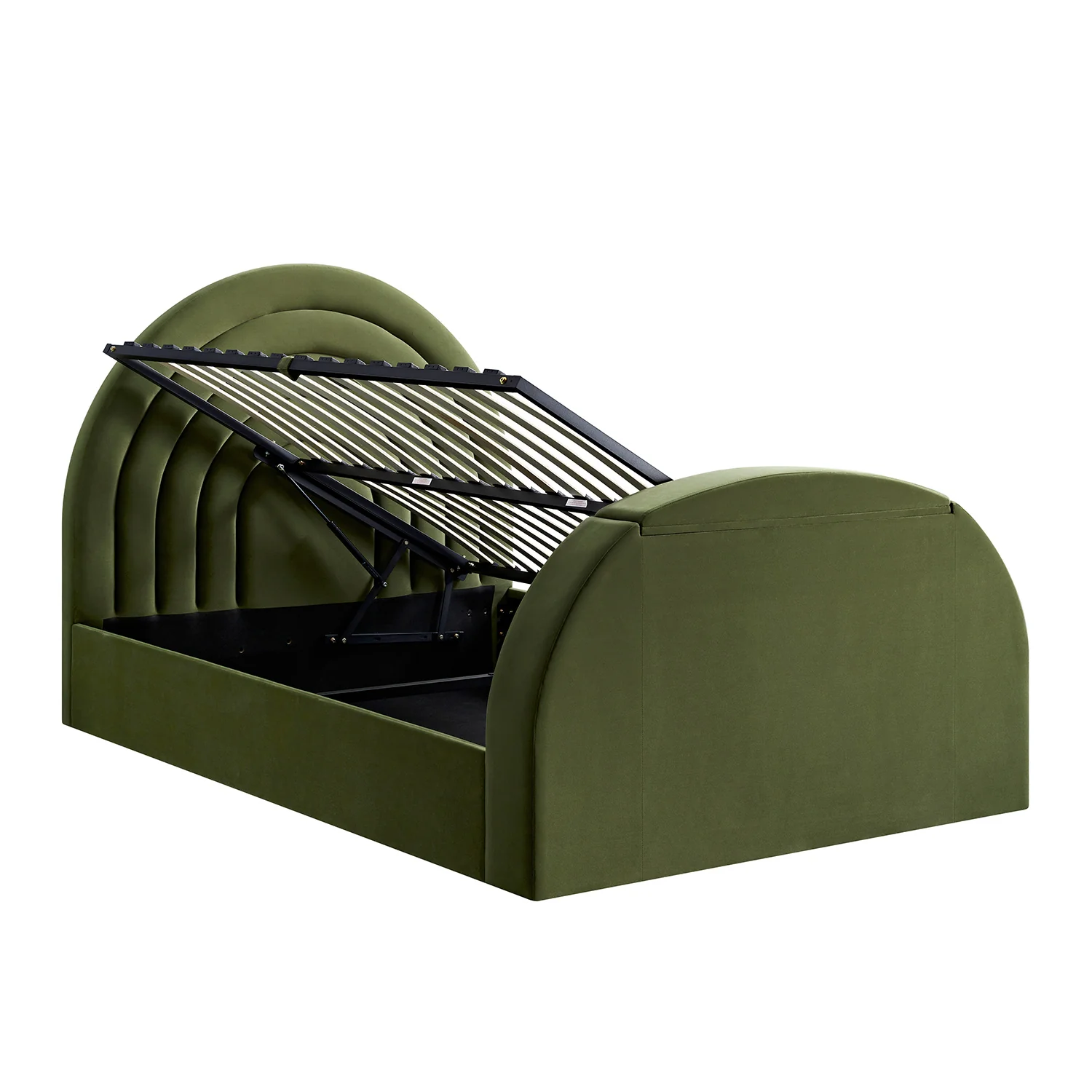 Archer Moss Green Velvet Ottoman TV Bed - Image 15