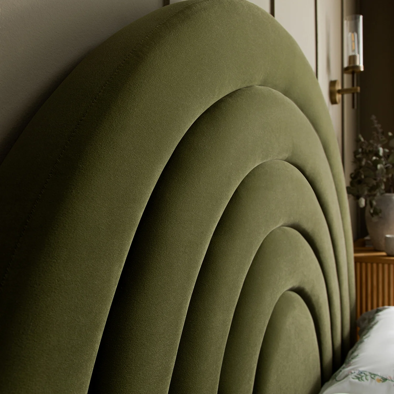 Archer Moss Green Velvet Ottoman TV Bed - Image 8