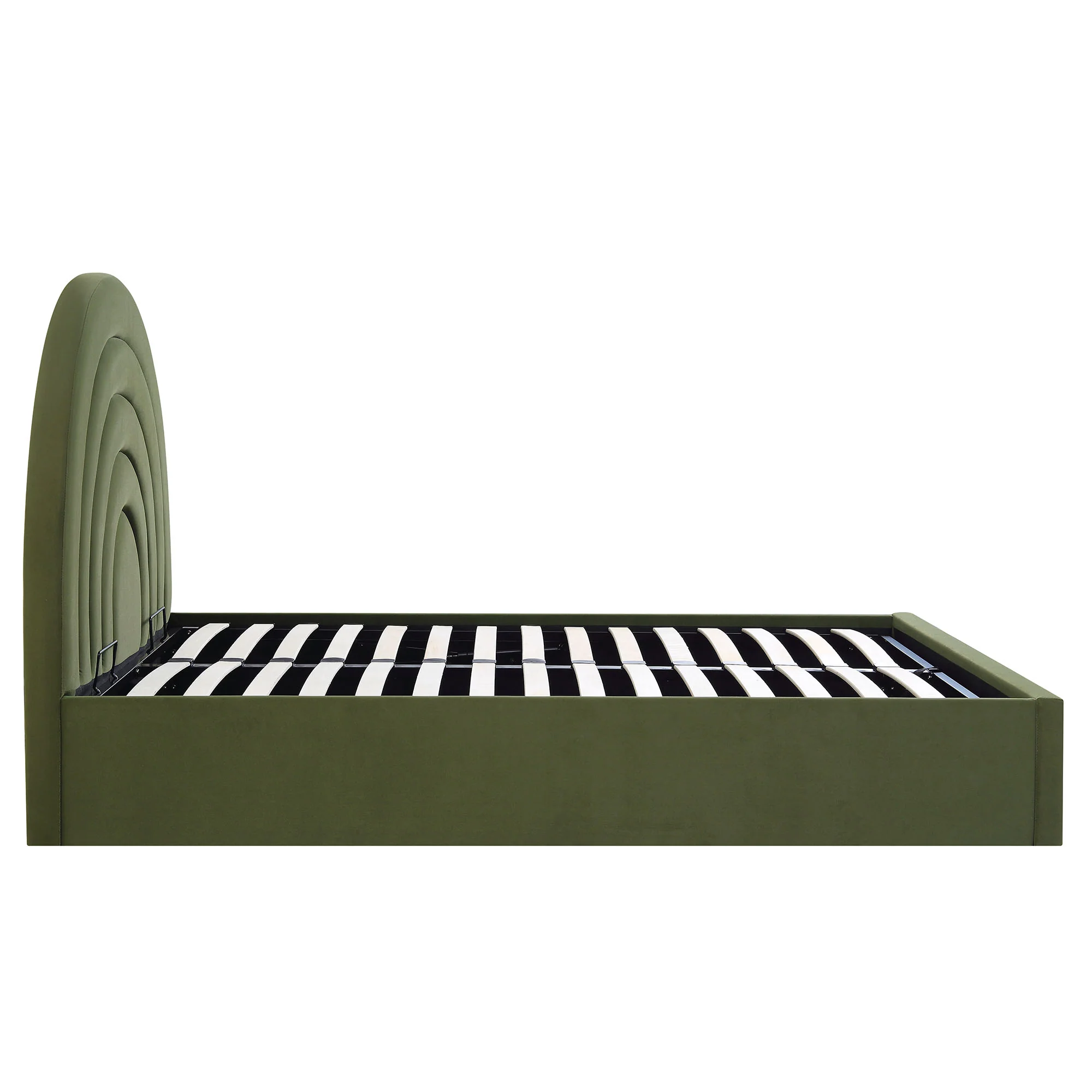 Archer Moss Green Velvet Ottoman Storage Bed - Image 7