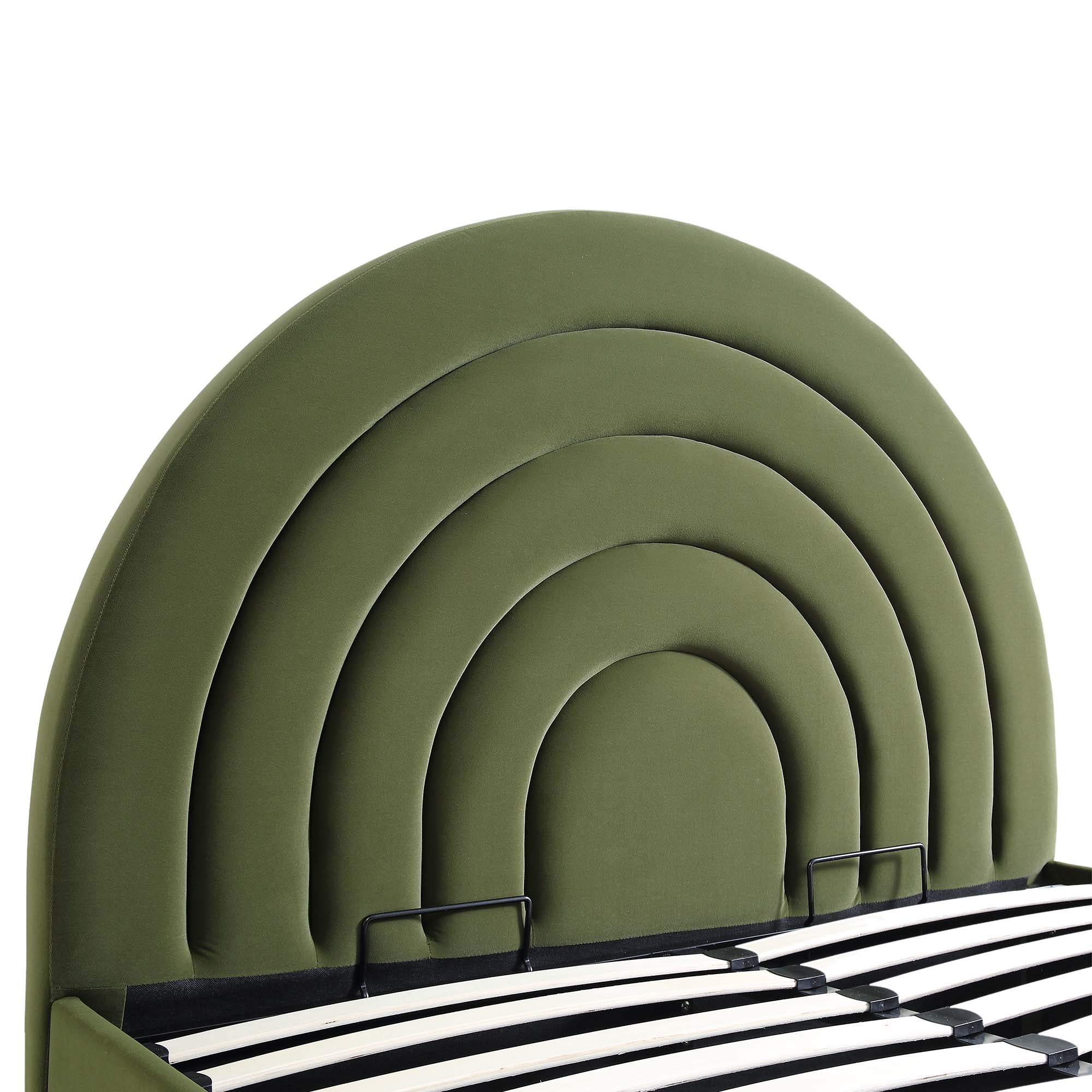 Archer Moss Green Velvet Ottoman Storage Bed - Image 8