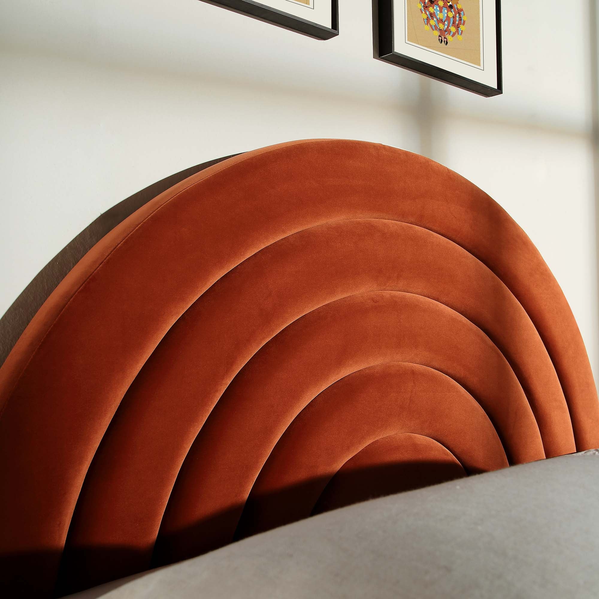 Archer Rust Velvet Ottoman Storage Bed - Image 4