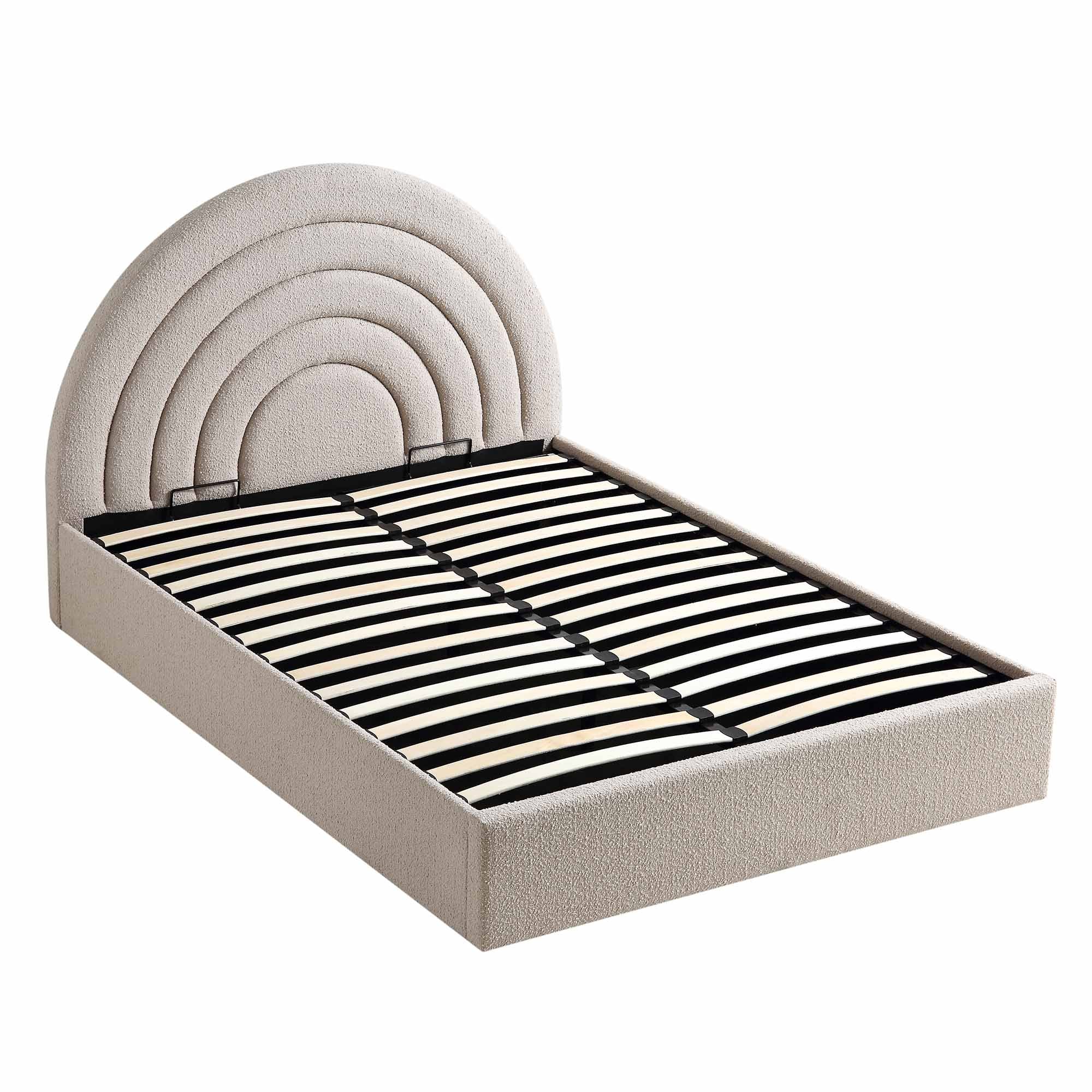 Archer Taupe Boucle Ottoman Storage Bed - Image 4