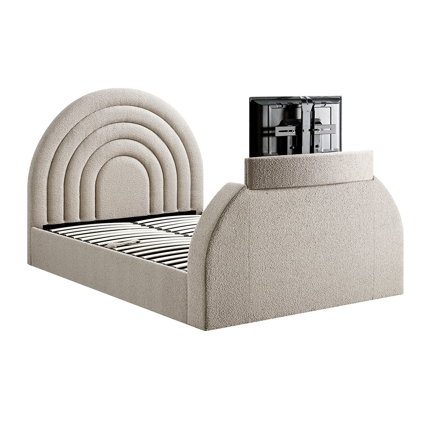 Archer Taupe Boucle Ottoman TV Bed - Image 13