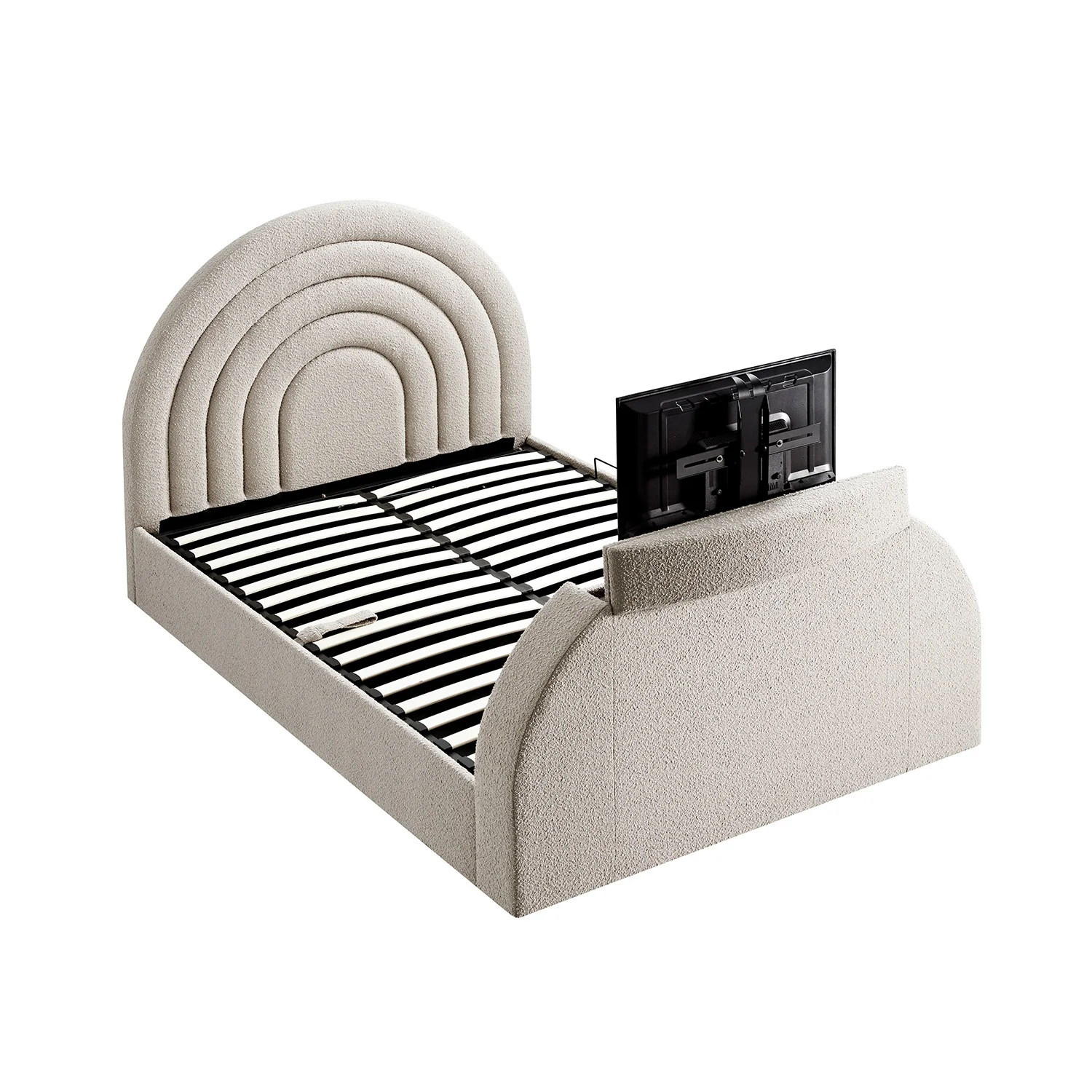 Archer Taupe Boucle Ottoman TV Bed - Image 14