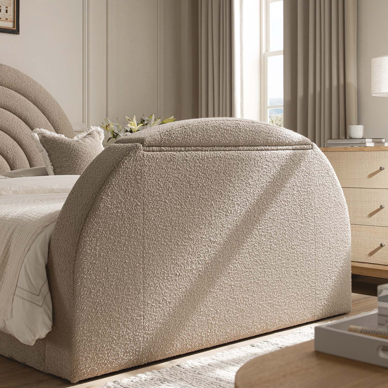 Archer Taupe Boucle Ottoman TV Bed - Image 7