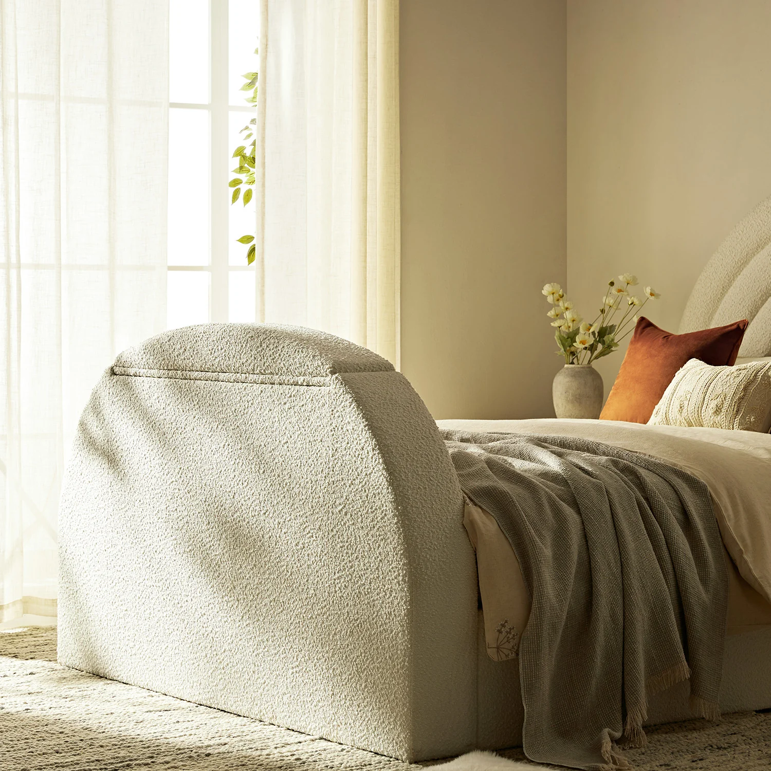 Archer White Boucle Ottoman TV Bed - Image 10