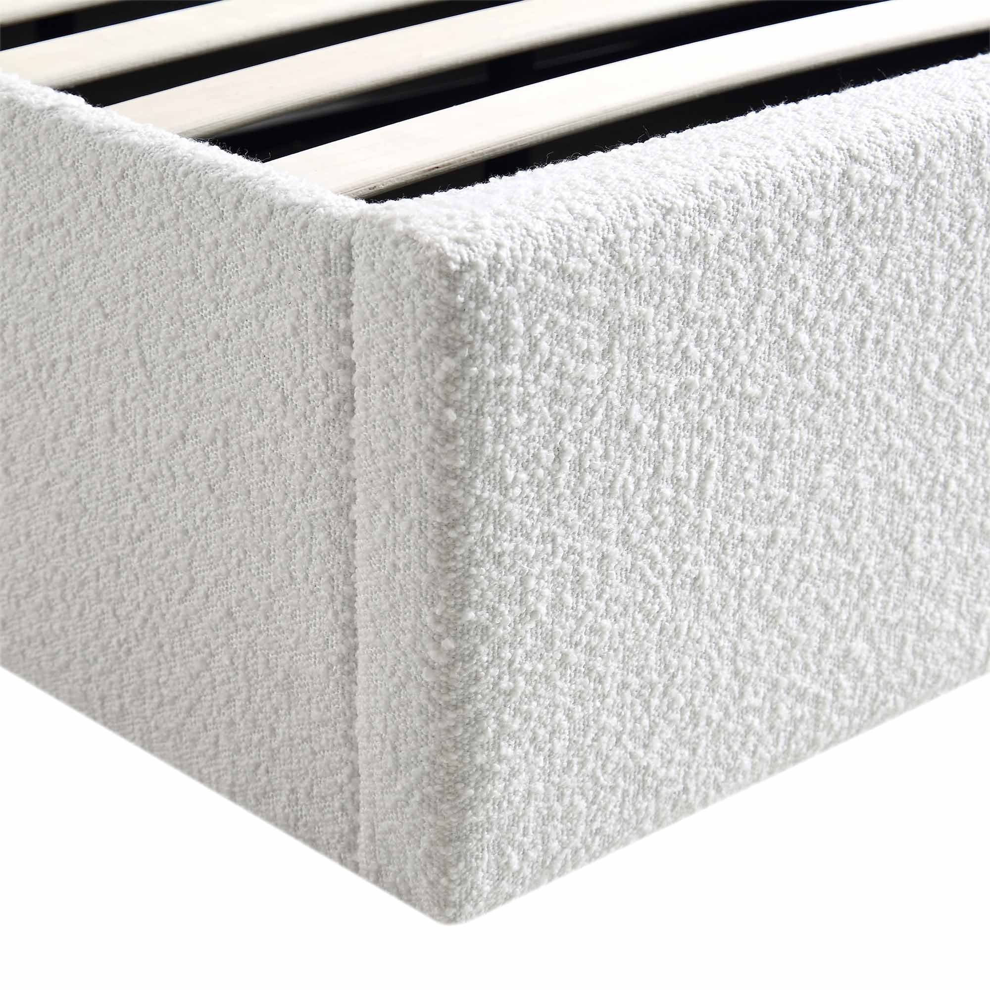 Archer White Boucle Ottoman Storage Bed - Image 12