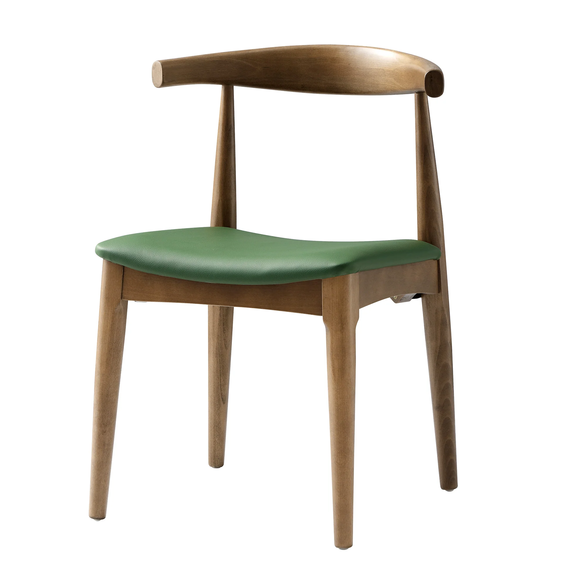 Arley Set of 2 Beech Wood Dining Chairs, Light Walnut and Olive Green - Image 11