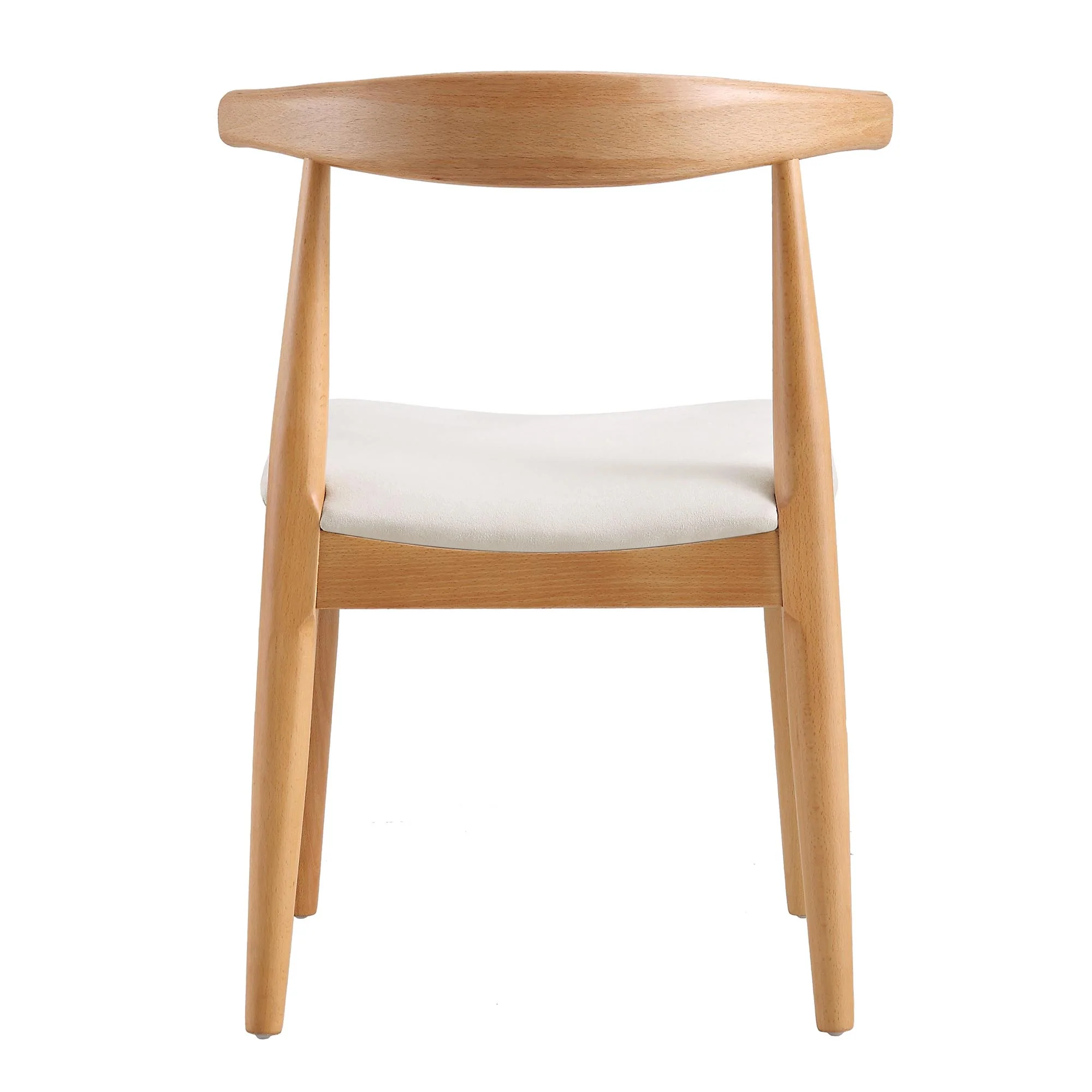 Arley Set of 2 Beech Wood Dining Chairs, Natural and Beige - Image 8