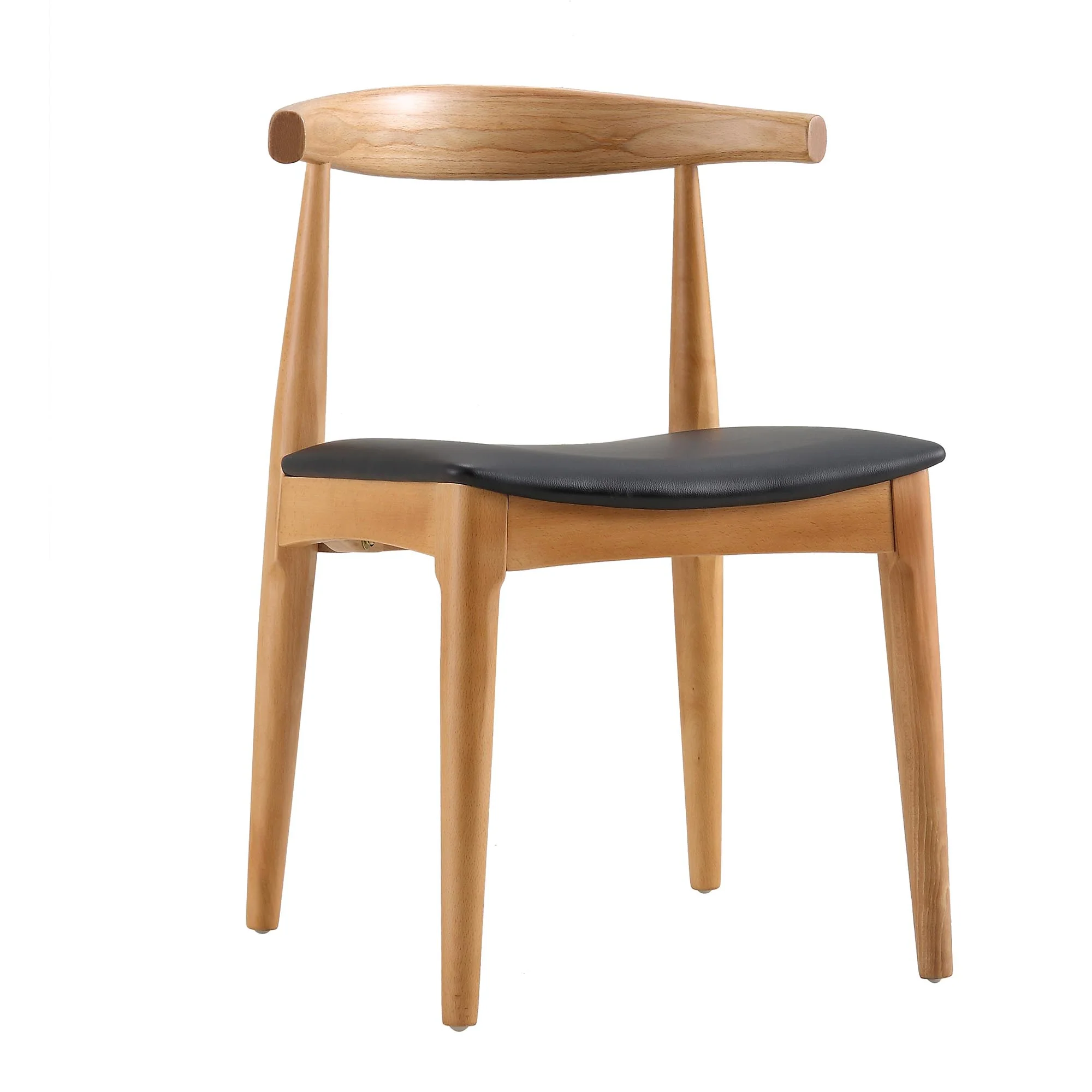 Arley Set of 2 Beech Wood Dining Chairs, Natural and Black - Image 4