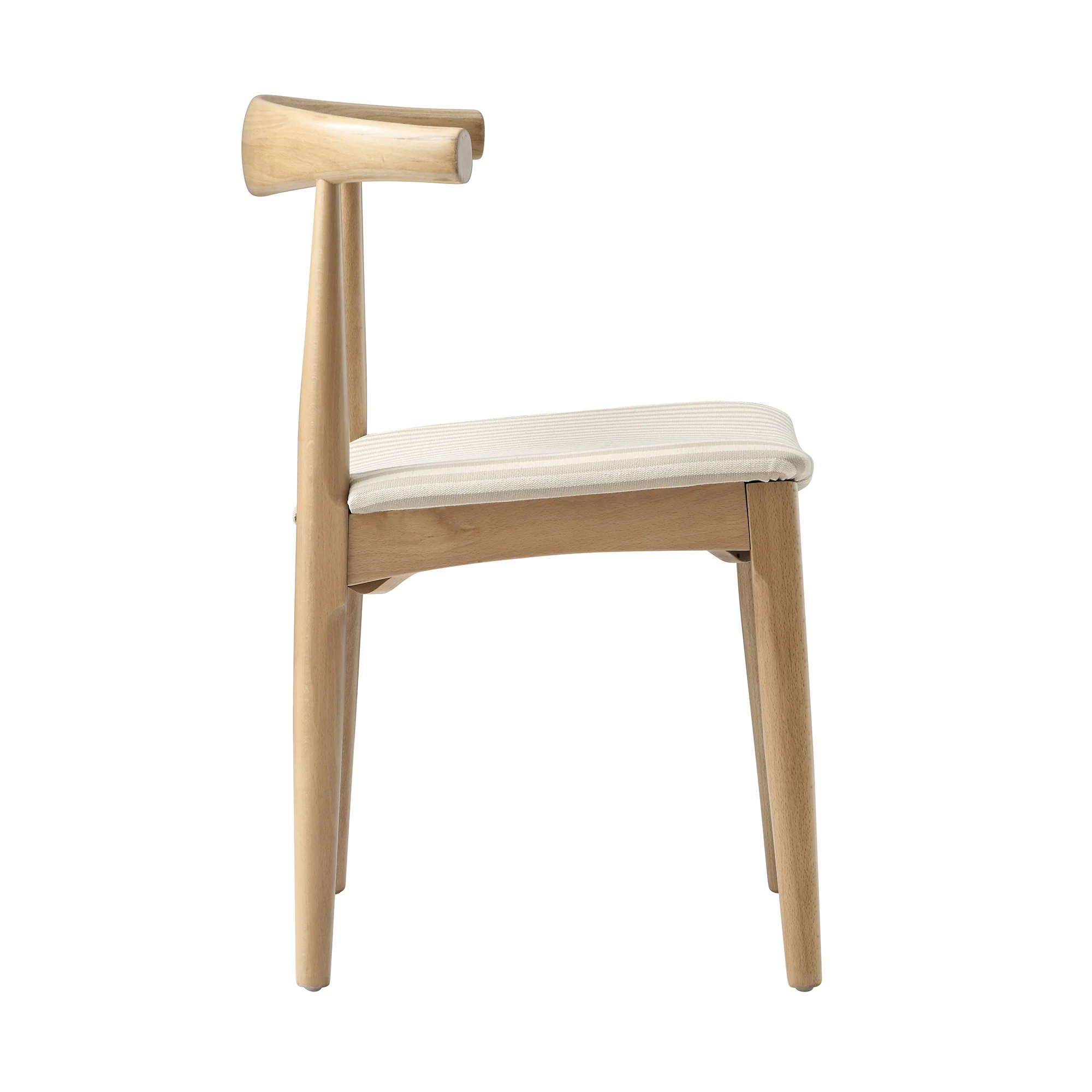 Arley Set of 2 Beech Wood Dining Chairs, Natural and Light Taupe Striped - Image 12