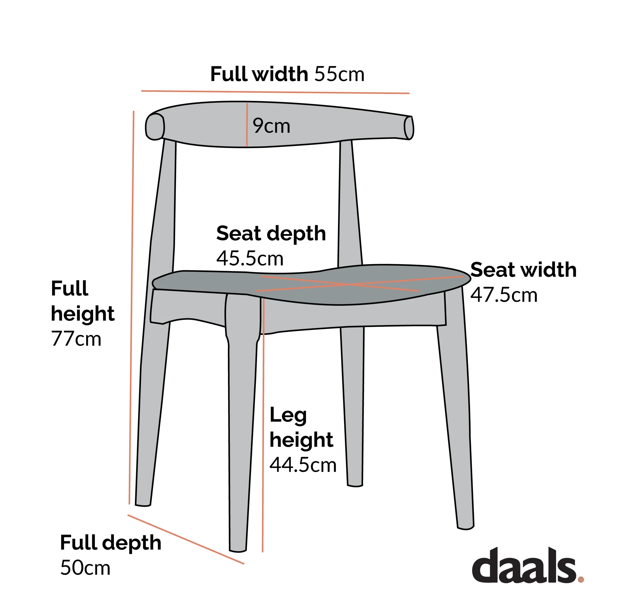 Arley Set of 2 Beech Wood Dining Chairs, Natural and Black - Image 5