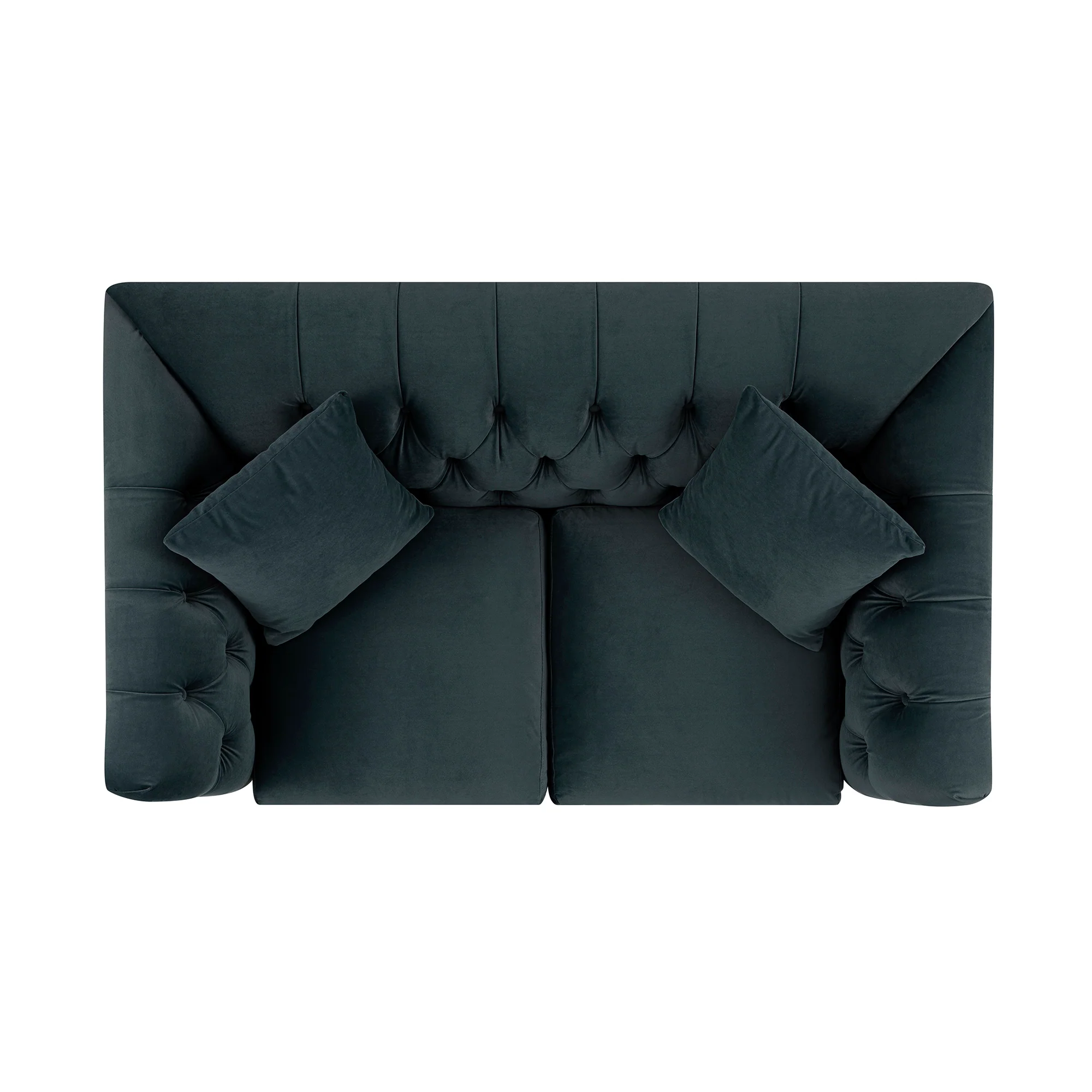 Ashby Chesterfield 2-Seater Sofa, Aegean Blue Velvet - Image 11