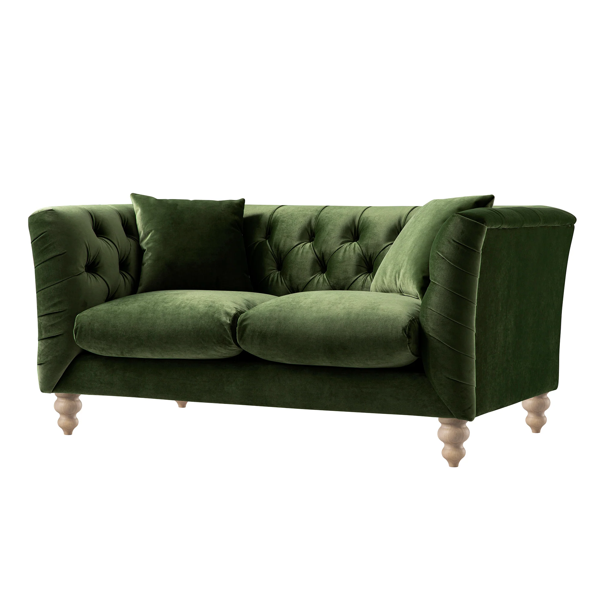 Ashby Chesterfield 2-Seater Sofa, Fern Green Velvet - Image 8