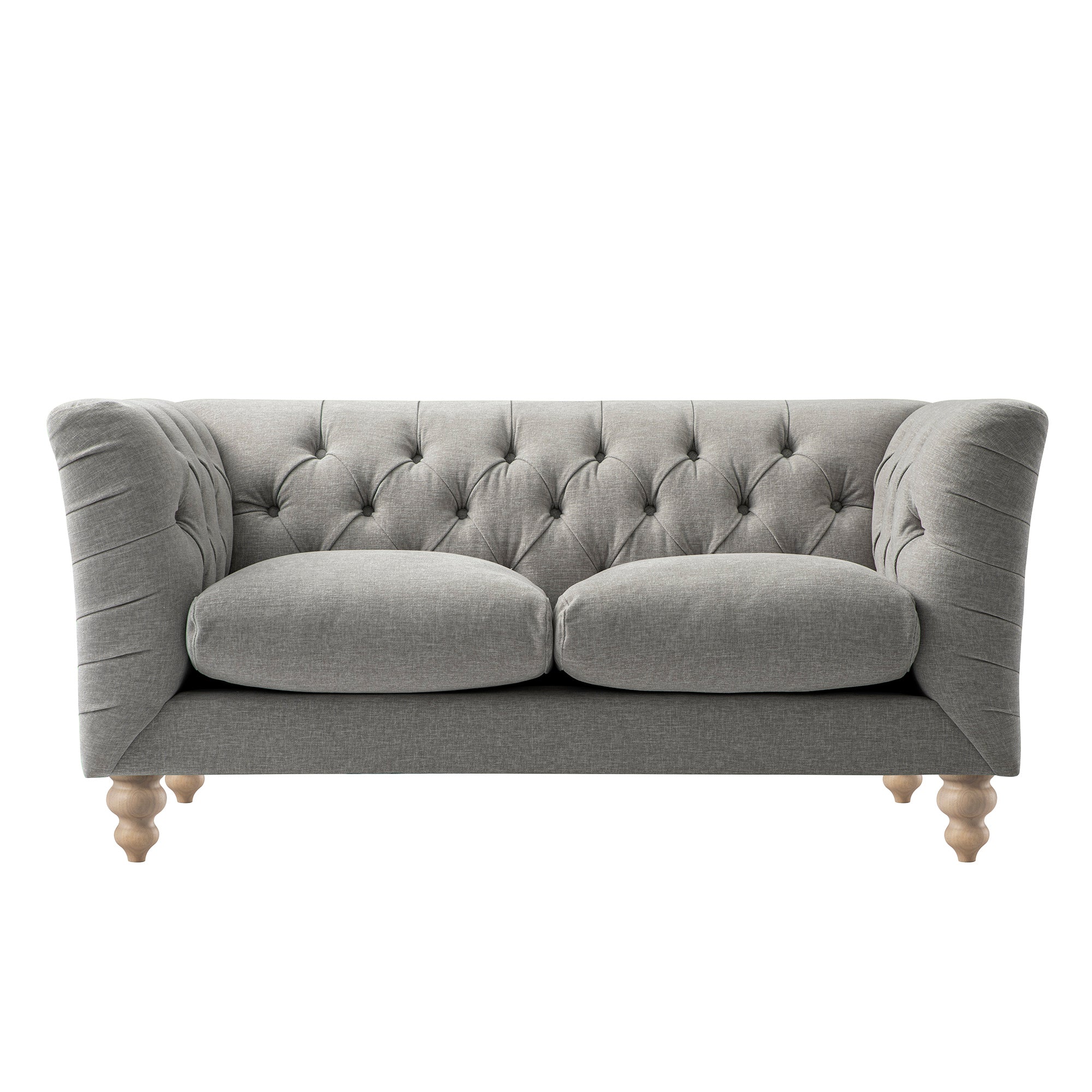 Ashby Chesterfield 2-Seater Sofa, Mist Grey Chenille - Image 10