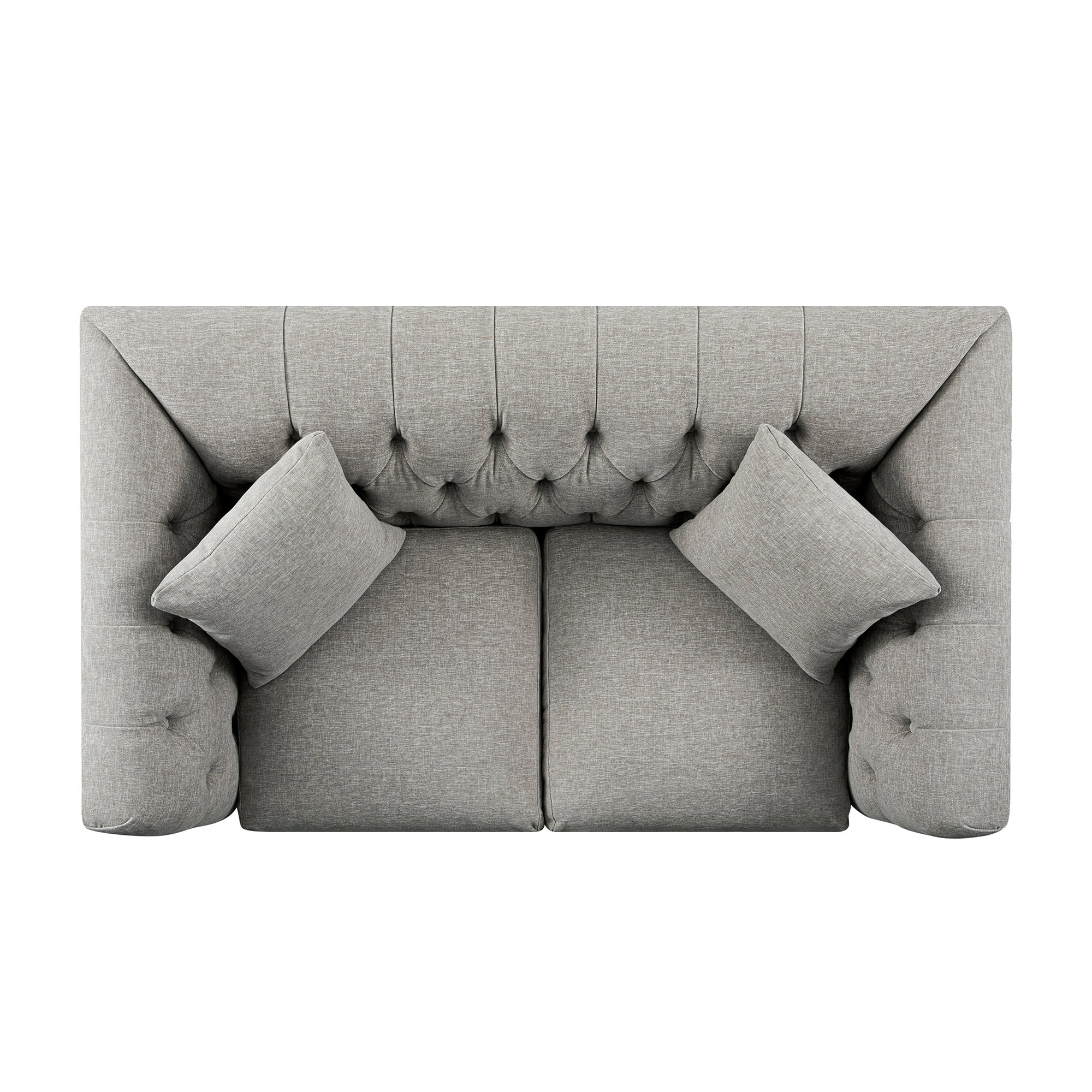 Ashby Chesterfield 2-Seater Sofa, Mist Grey Chenille - Image 12