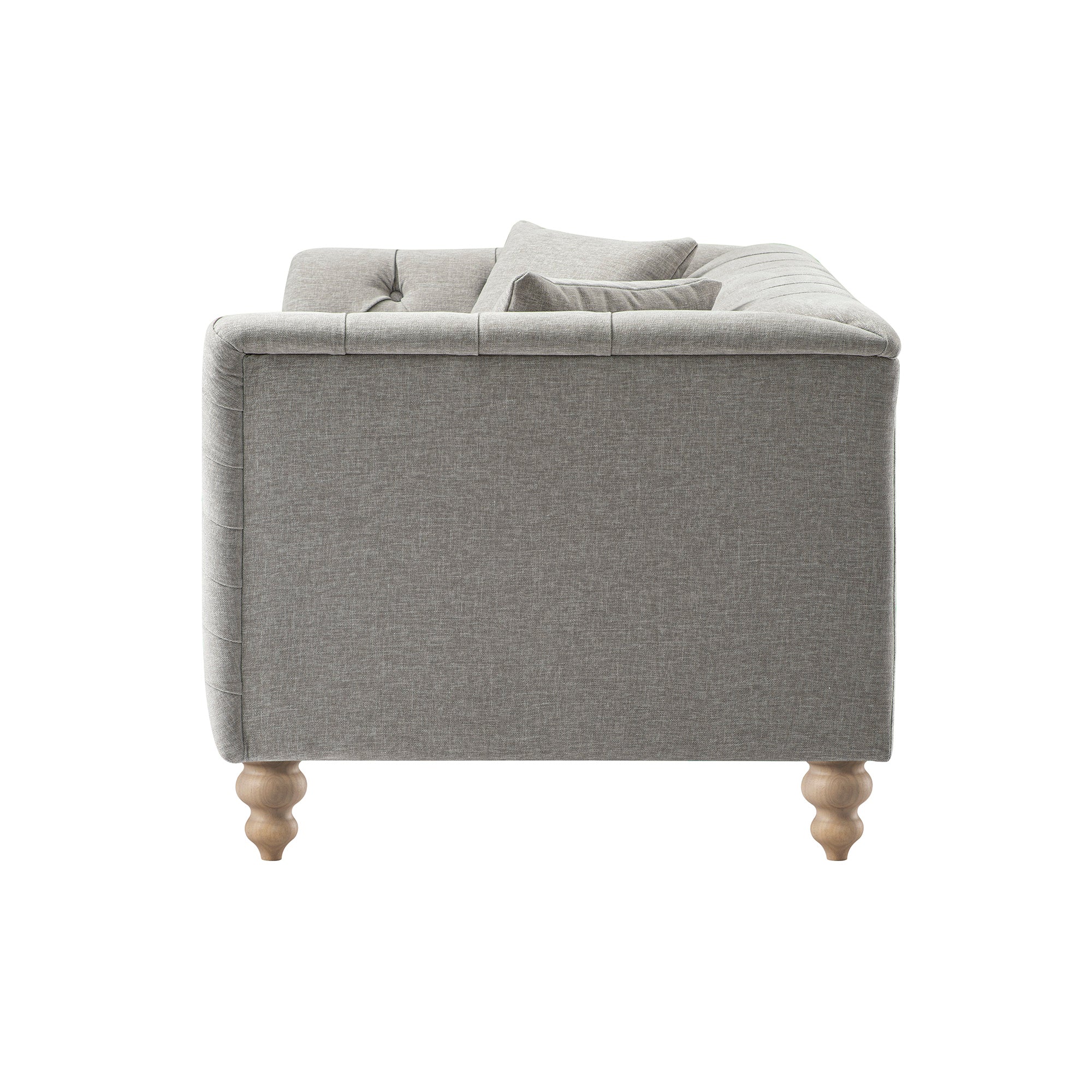 Ashby Chesterfield 2-Seater Sofa, Mist Grey Chenille - Image 13