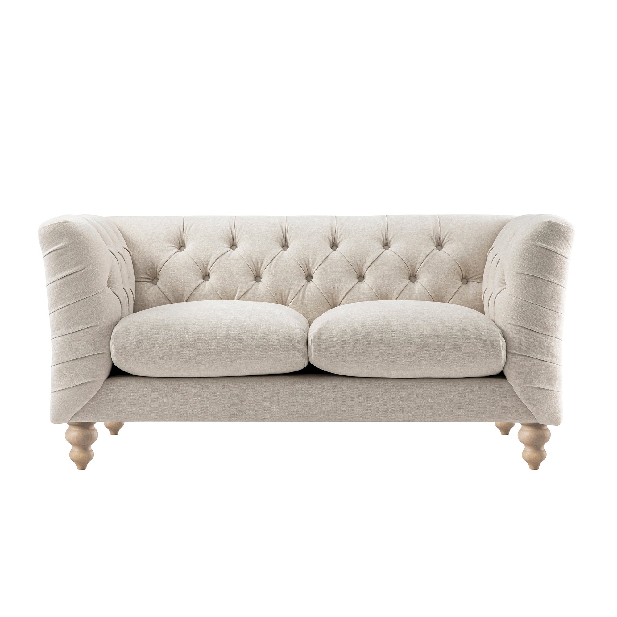 Ashby Chesterfield 2-Seater Sofa, Oatmeal Chenille - Image 10