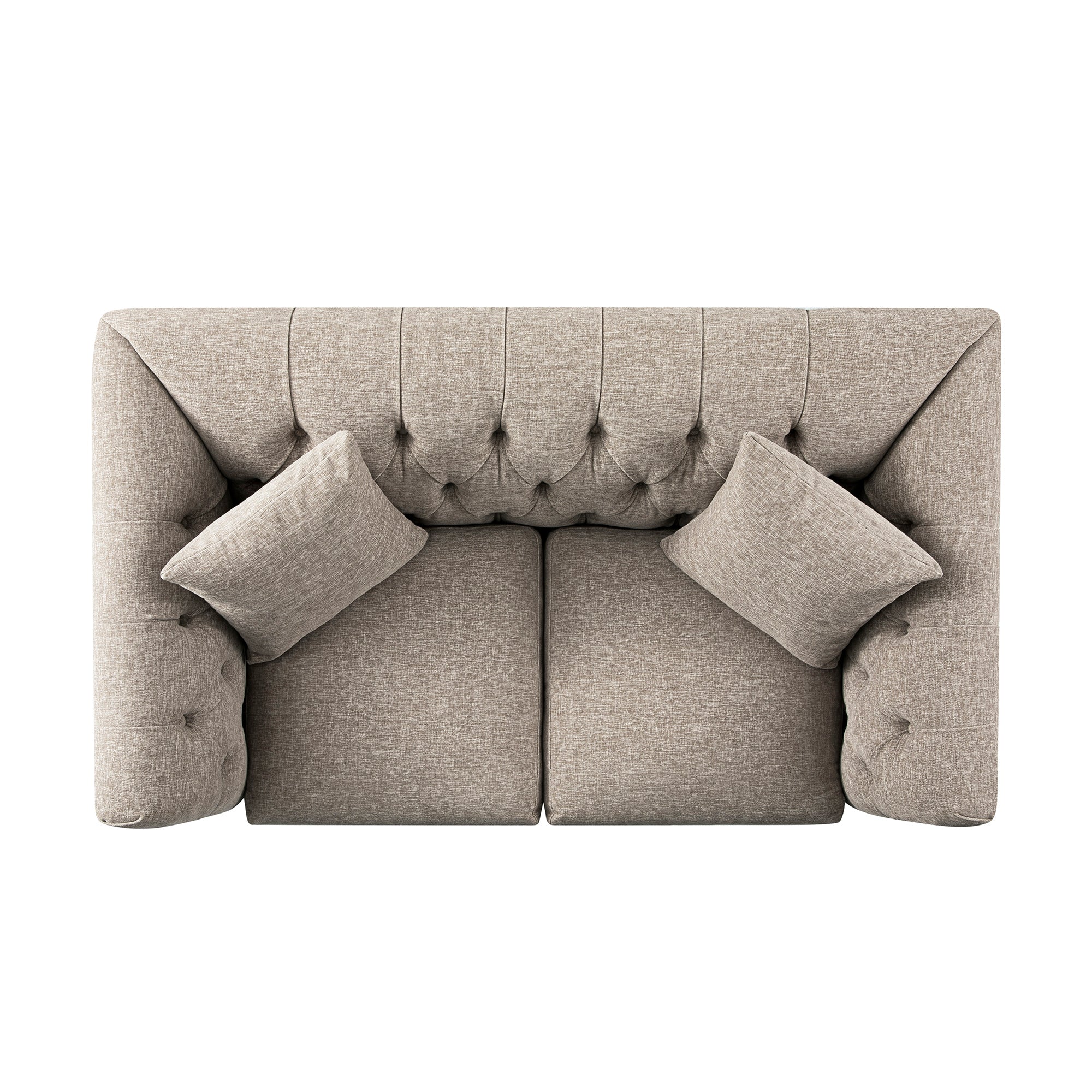 Ashby Chesterfield 2-Seater Sofa, Taupe Chenille - Image 12