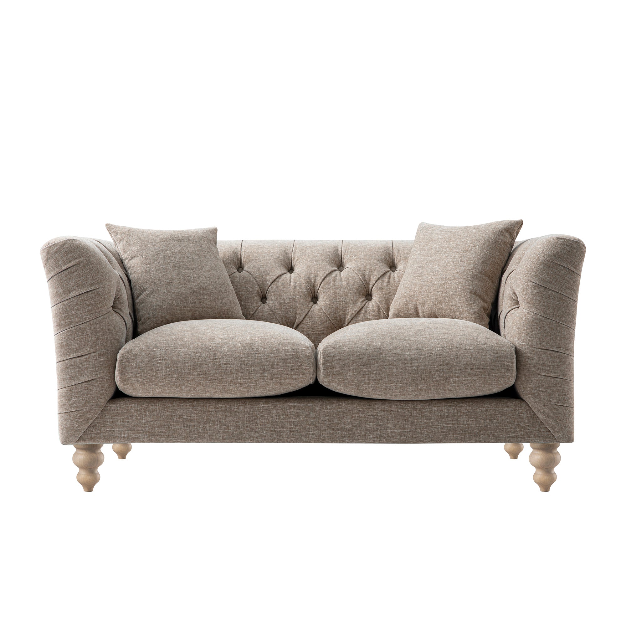 Ashby Chesterfield 2-Seater Sofa, Taupe Chenille - Image 7