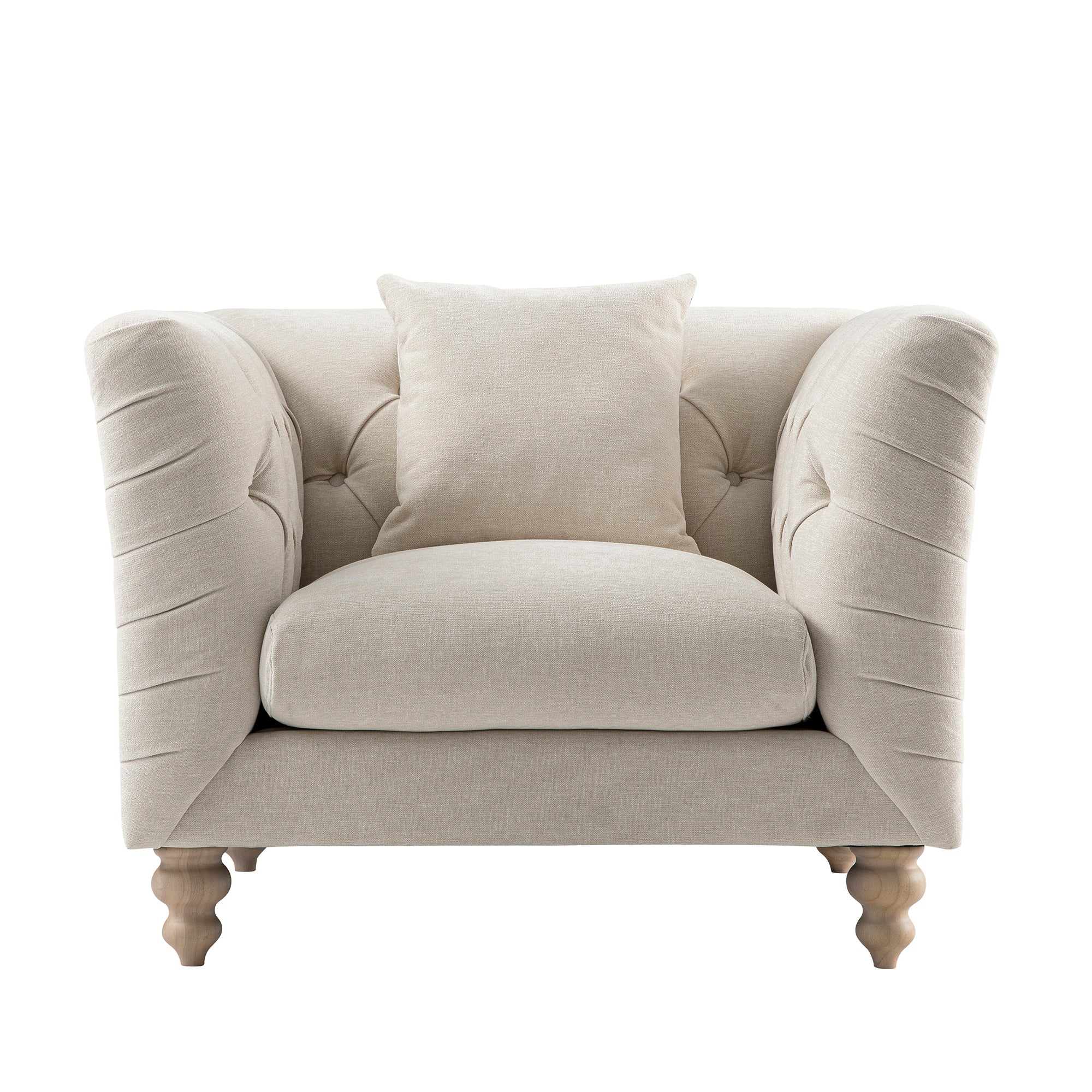 Ashby Chesterfield Armchair, Oatmeal Chenille - Image 7