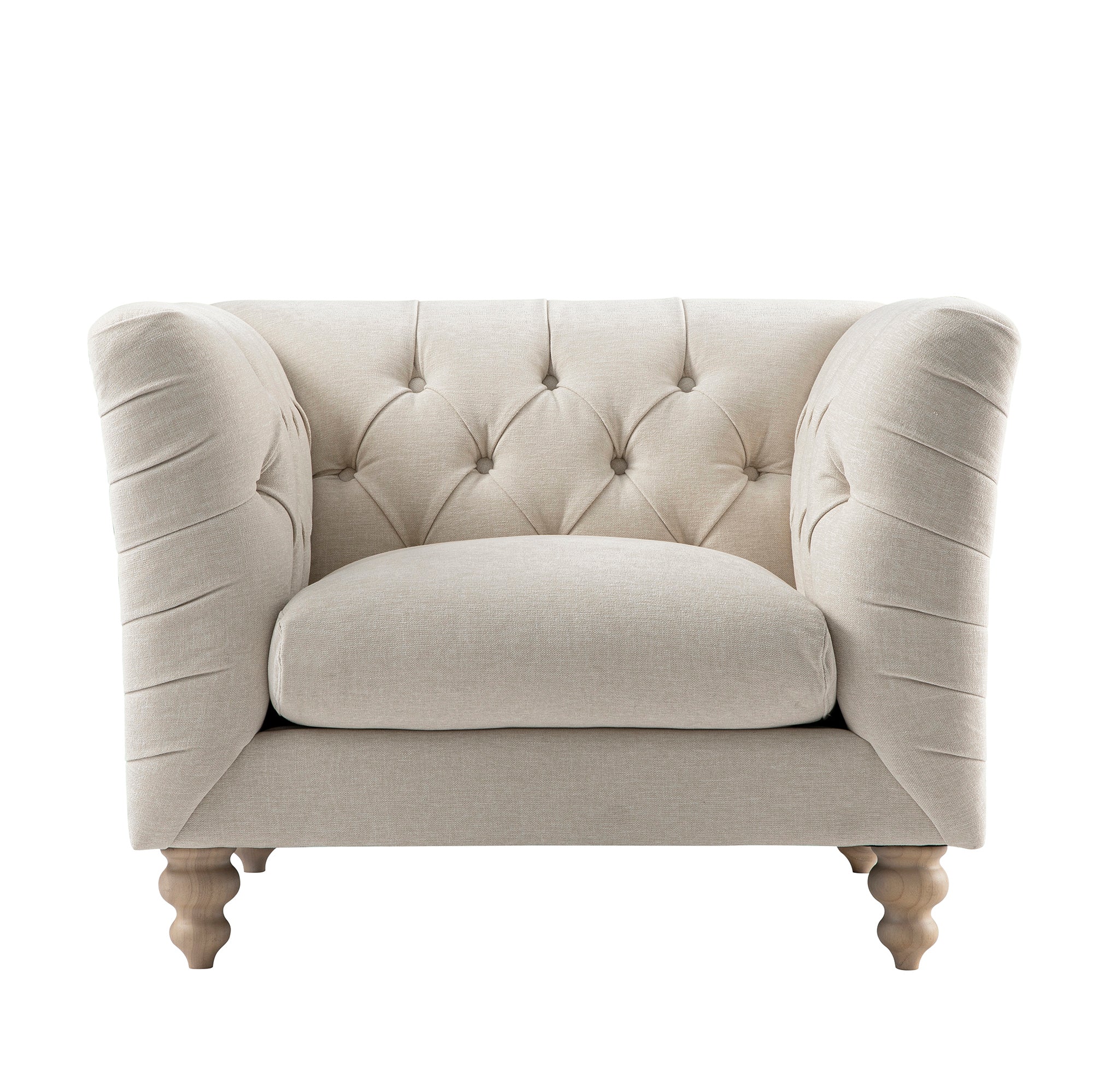 Ashby Chesterfield Armchair, Oatmeal Chenille - Image 8