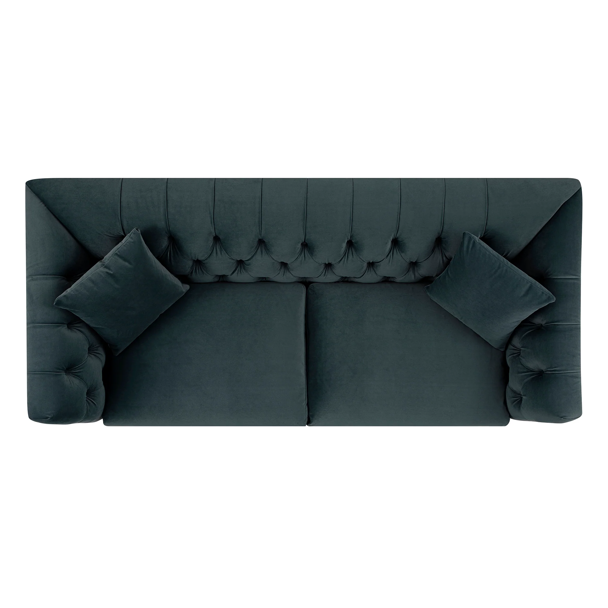 Ashby Chesterfield Large 3-Seater Sofa, Aegean Blue Velvet - Image 12