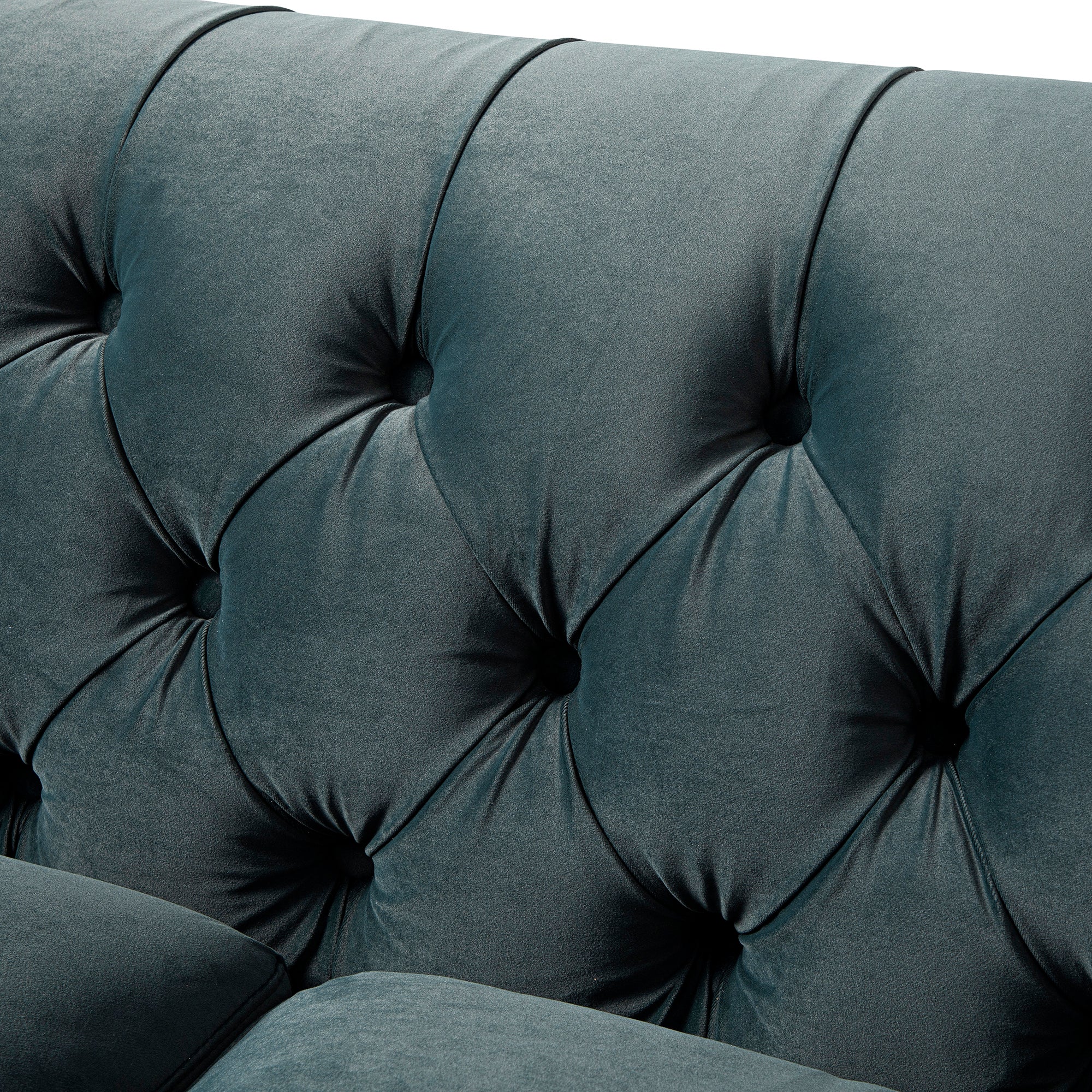 Ashby Chesterfield Large 3-Seater Sofa, Aegean Blue Velvet - Image 16