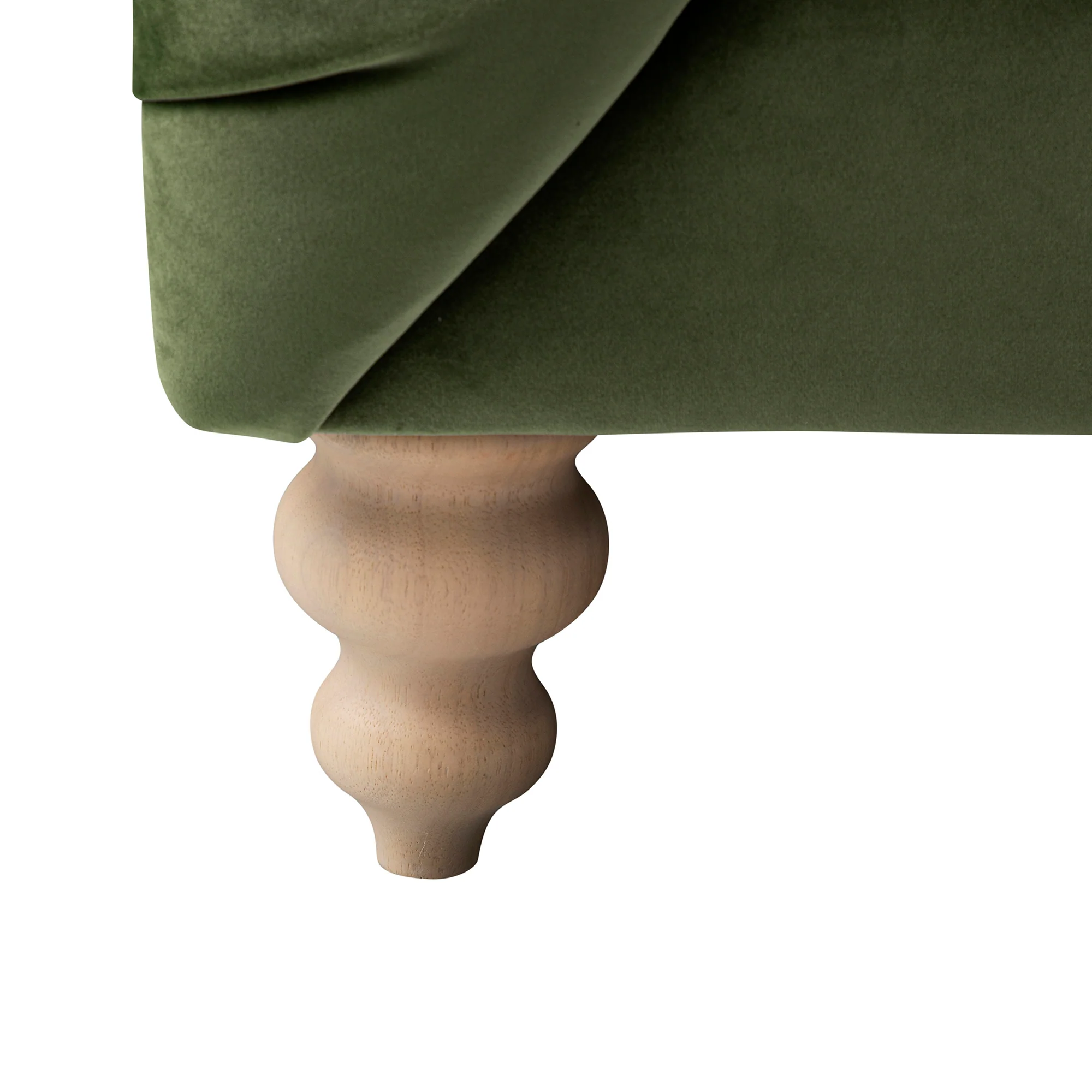 Ashby Chesterfield Large 3-Seater Sofa, Fern Green Velvet - Image 16