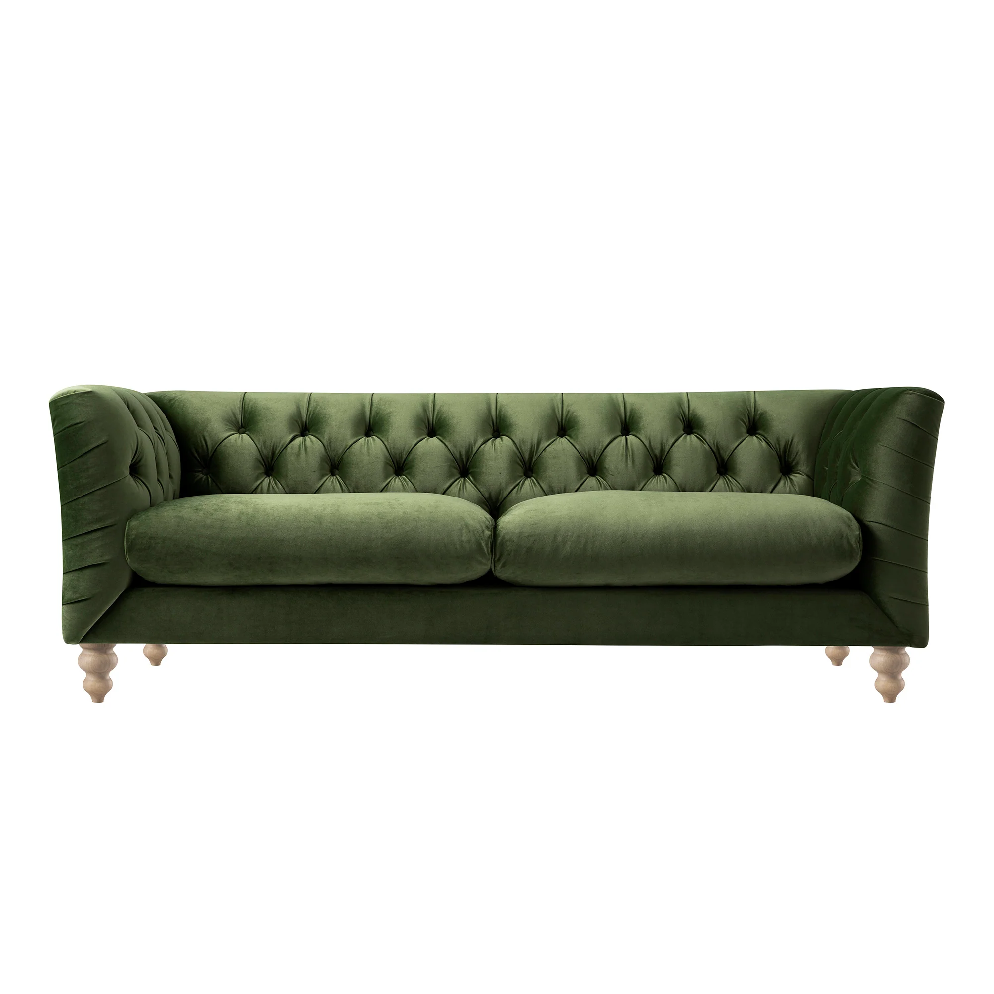 Ashby Chesterfield Large 3-Seater Sofa, Fern Green Velvet - Image 9