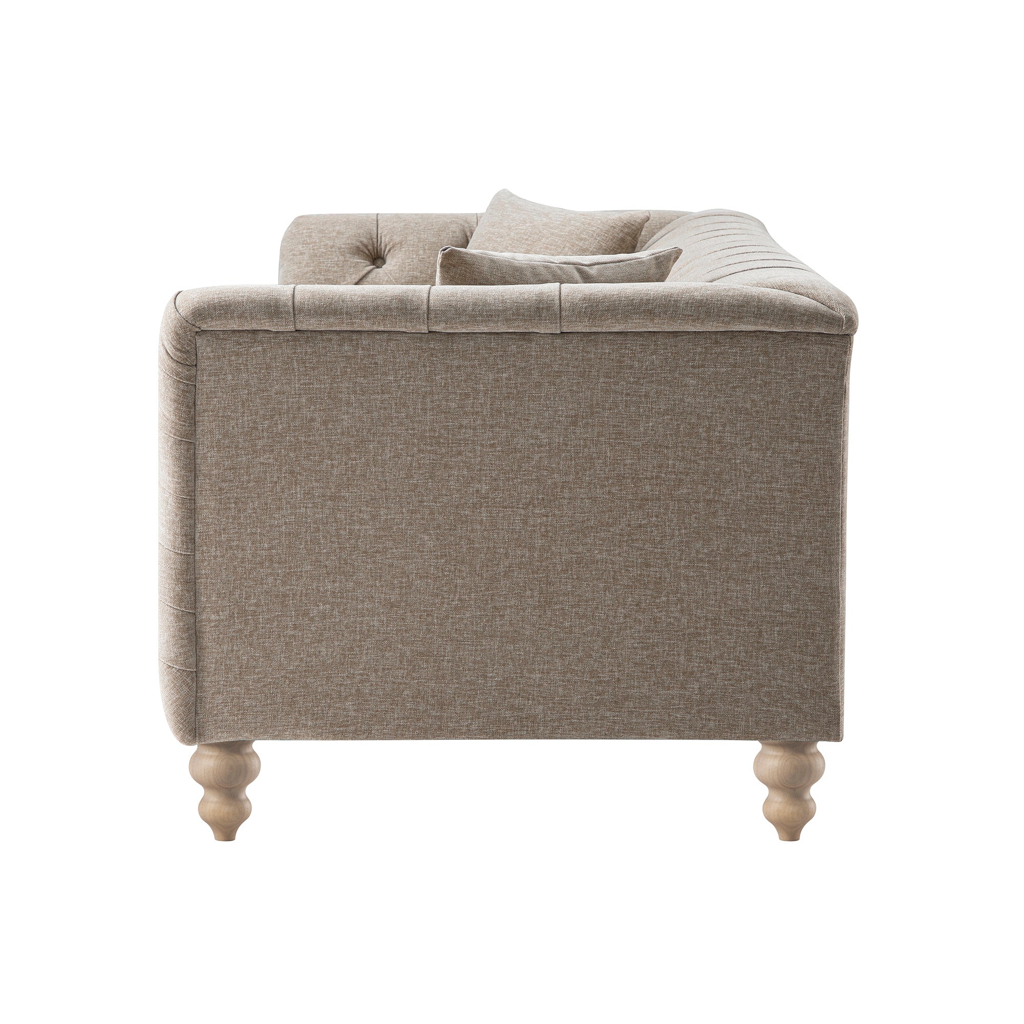 Ashby Chesterfield Large 3-Seater Sofa, Taupe Chenille - Image 14