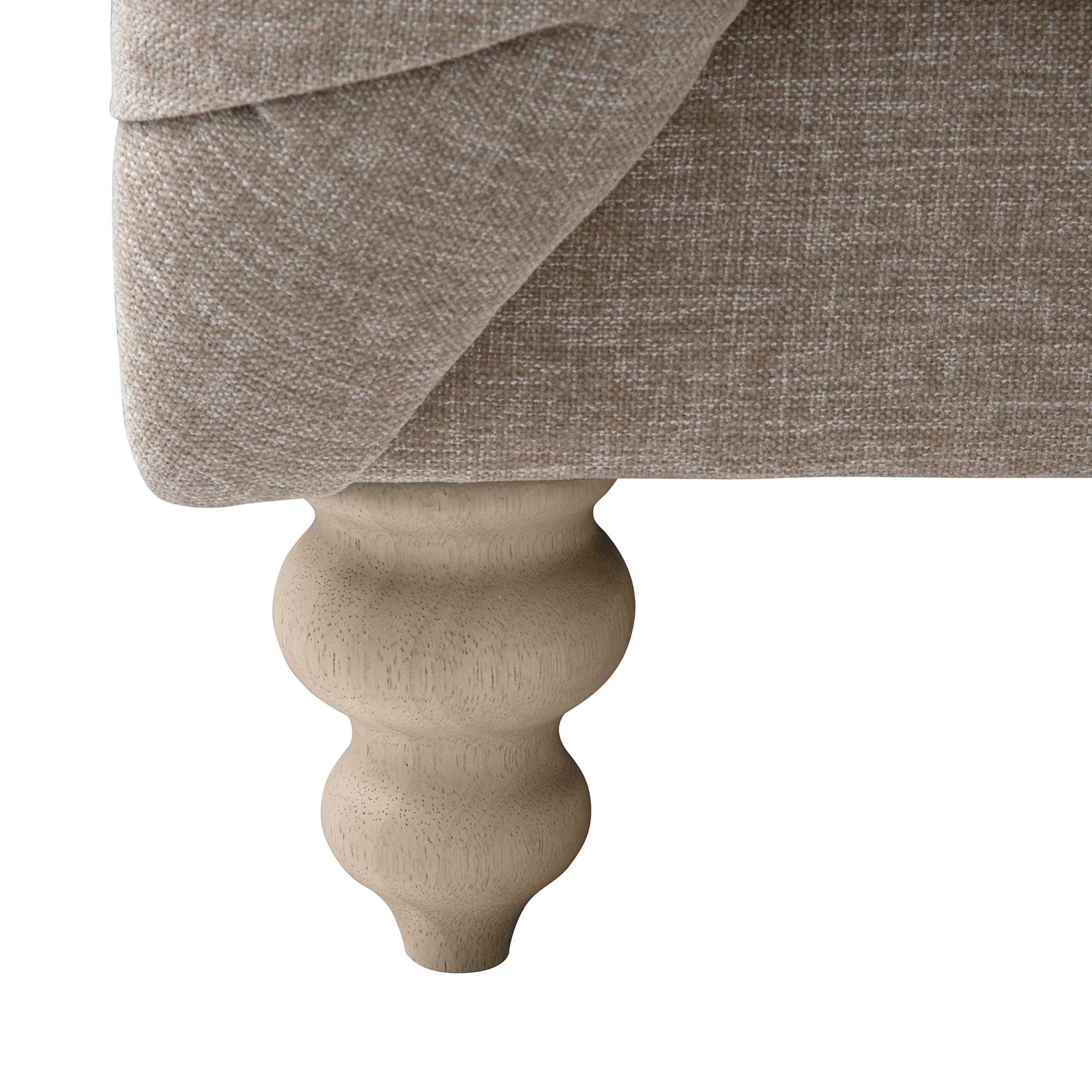 Ashby Chesterfield Large 3-Seater Sofa, Taupe Chenille - Image 18