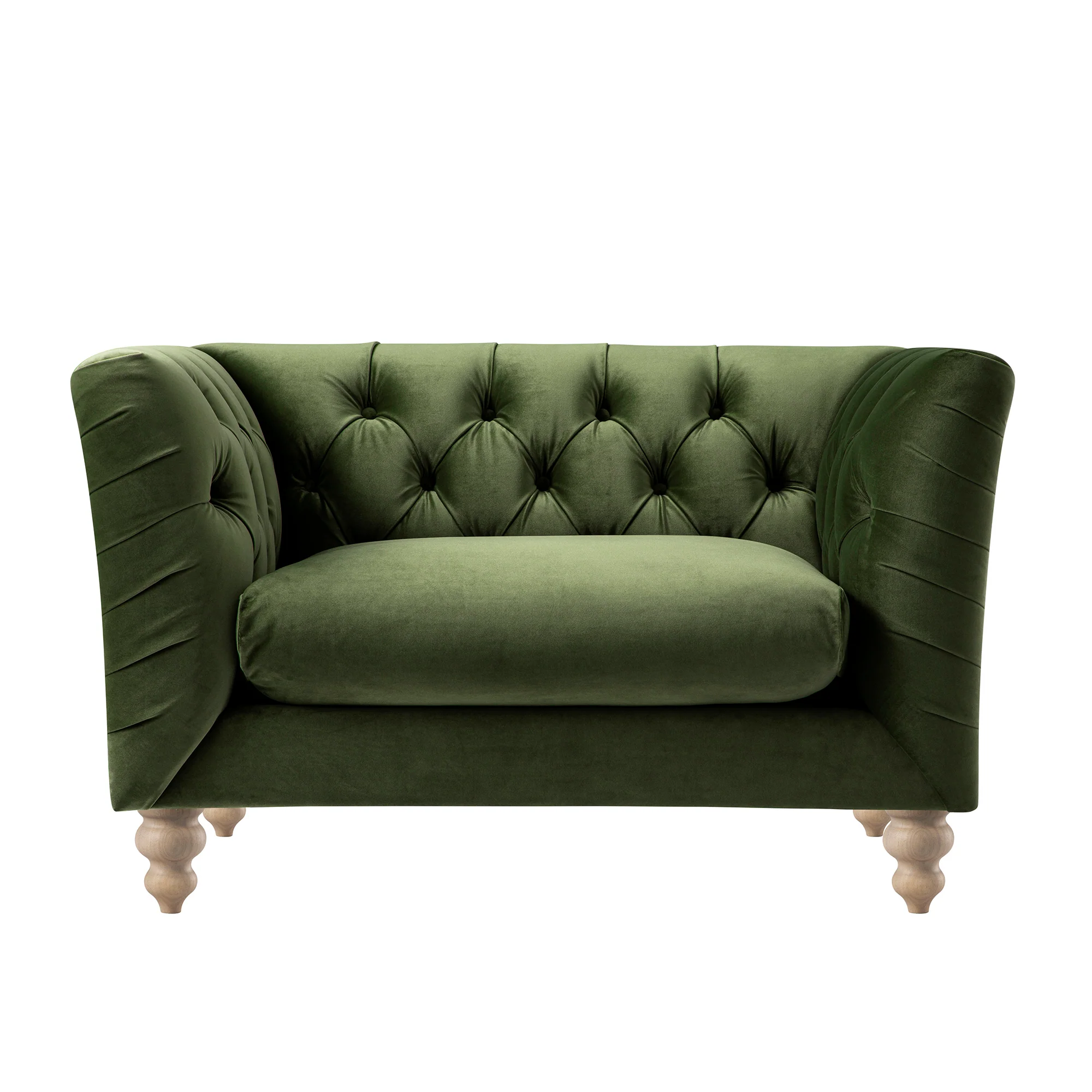 Ashby Chesterfield Loveseat, Fern Green Velvet - Image 11